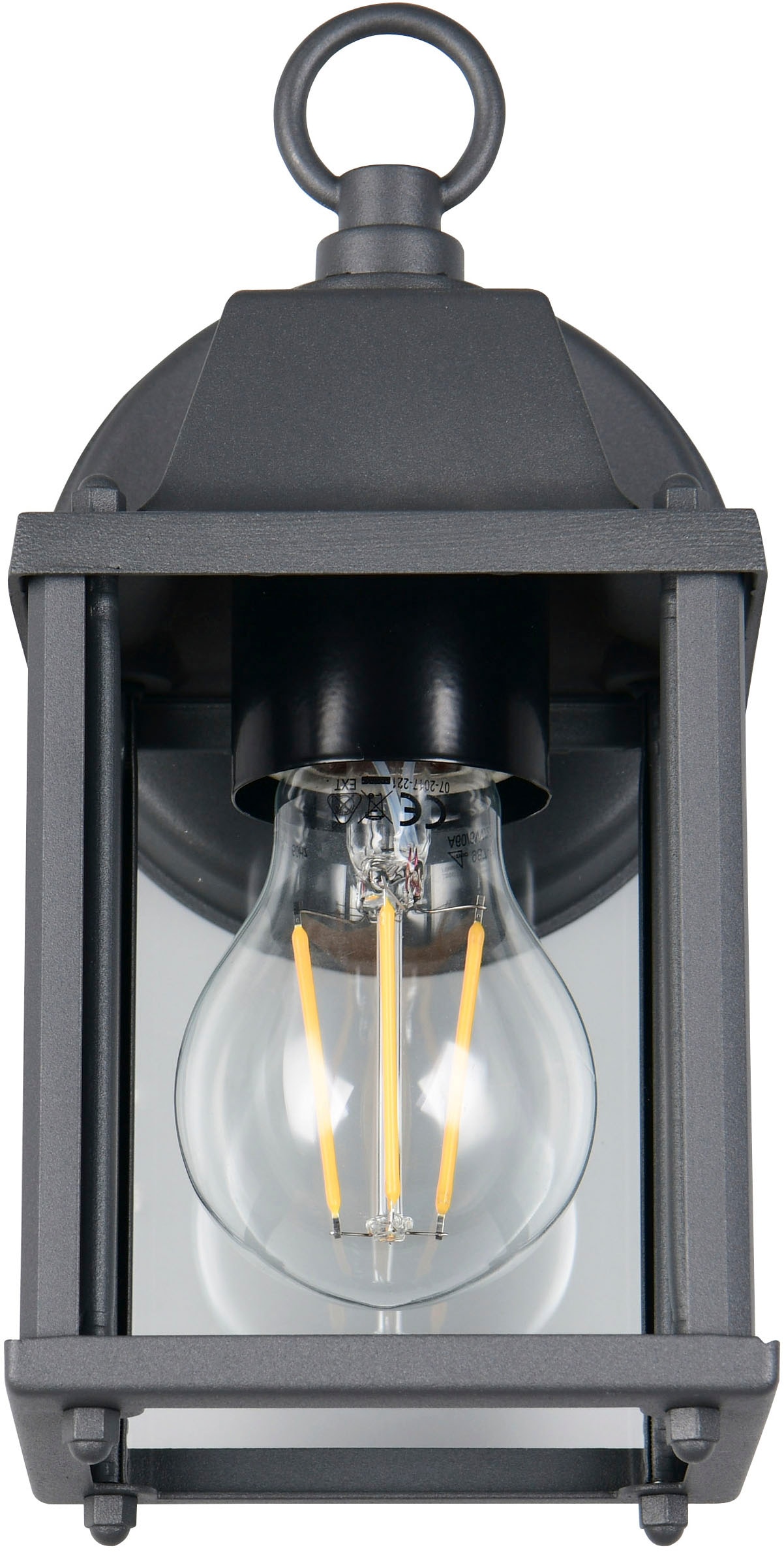 TRIO Leuchten Außen-Wandleuchte »MIRANDE, Hauswand Leuchte Laterne mit Glasschirm, exkl 1x E27 max 40W« E27 1 Stk. warmweiß - kaltweiß IP23, Outdoor Wandlampe für wechselbare Leuchtmittel Höhe 23cm