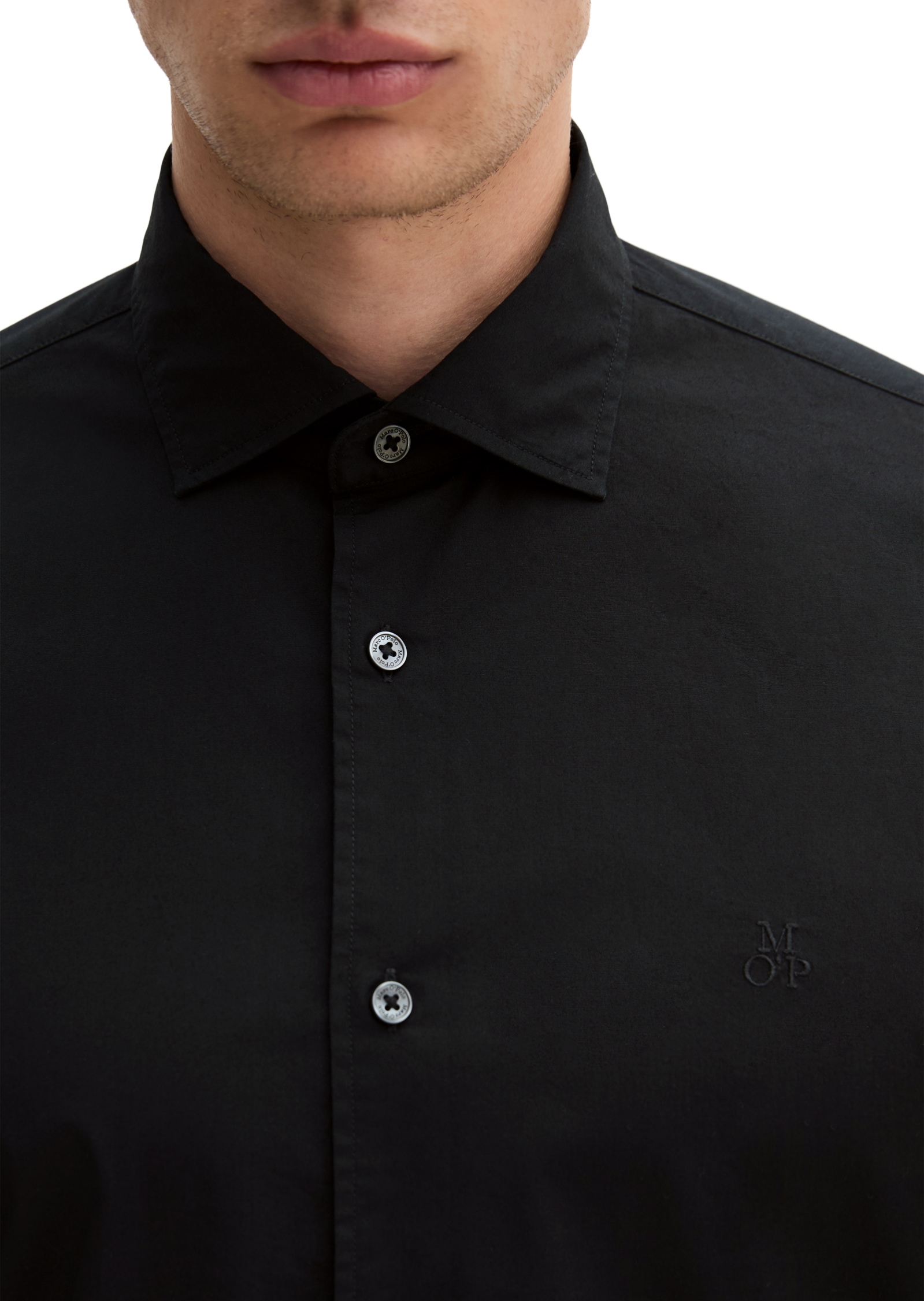 Marc O'Polo Langarmhemd shaped aus Stretch-Popeline