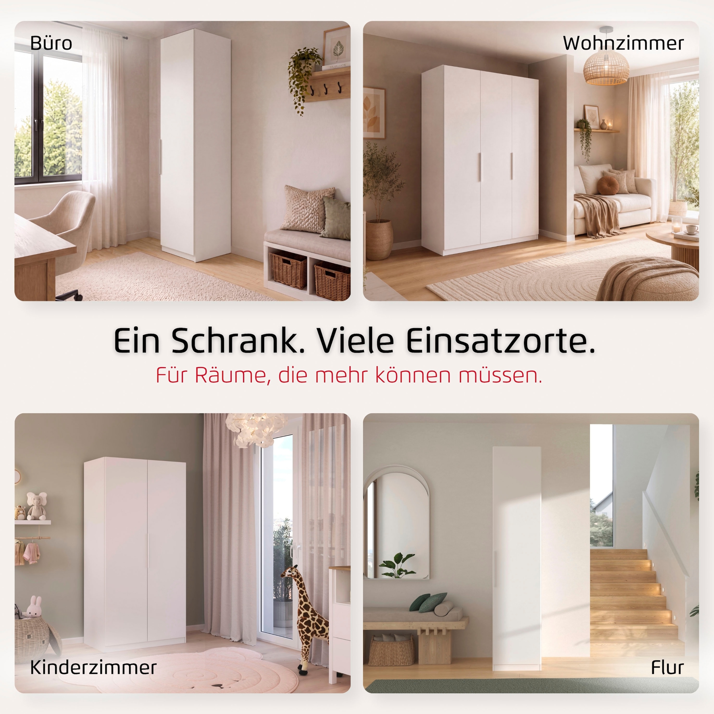 rauch Kleiderschrank »Schrank Möbel Schlafzimmer Garderobe Kinderzimmer WELTNEUHEIT TYNDA« PATENTIERTES SCHNELLMONTAGESYSTEM, Soft-Close-Funktion MADE IN GERMANY