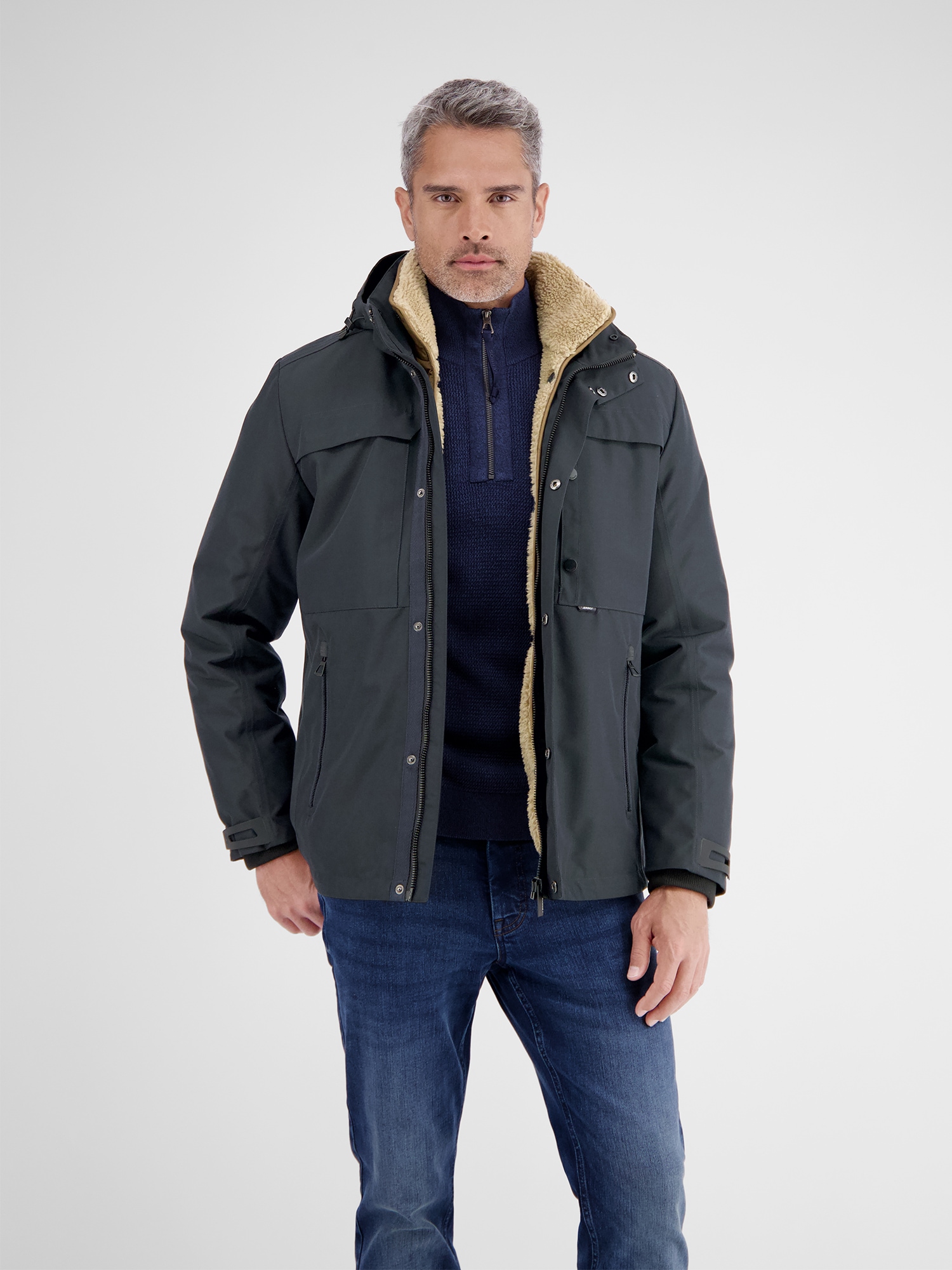 LERROS Winterjacke »Herren Winterjacke mit herausnehmbarer Innenjacke« mit Kapuze