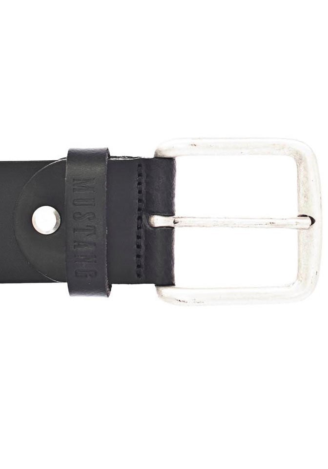 MUSTANG Ledergürtel, Klassische Dornschließe in leichter Used-Optik, 4 cm