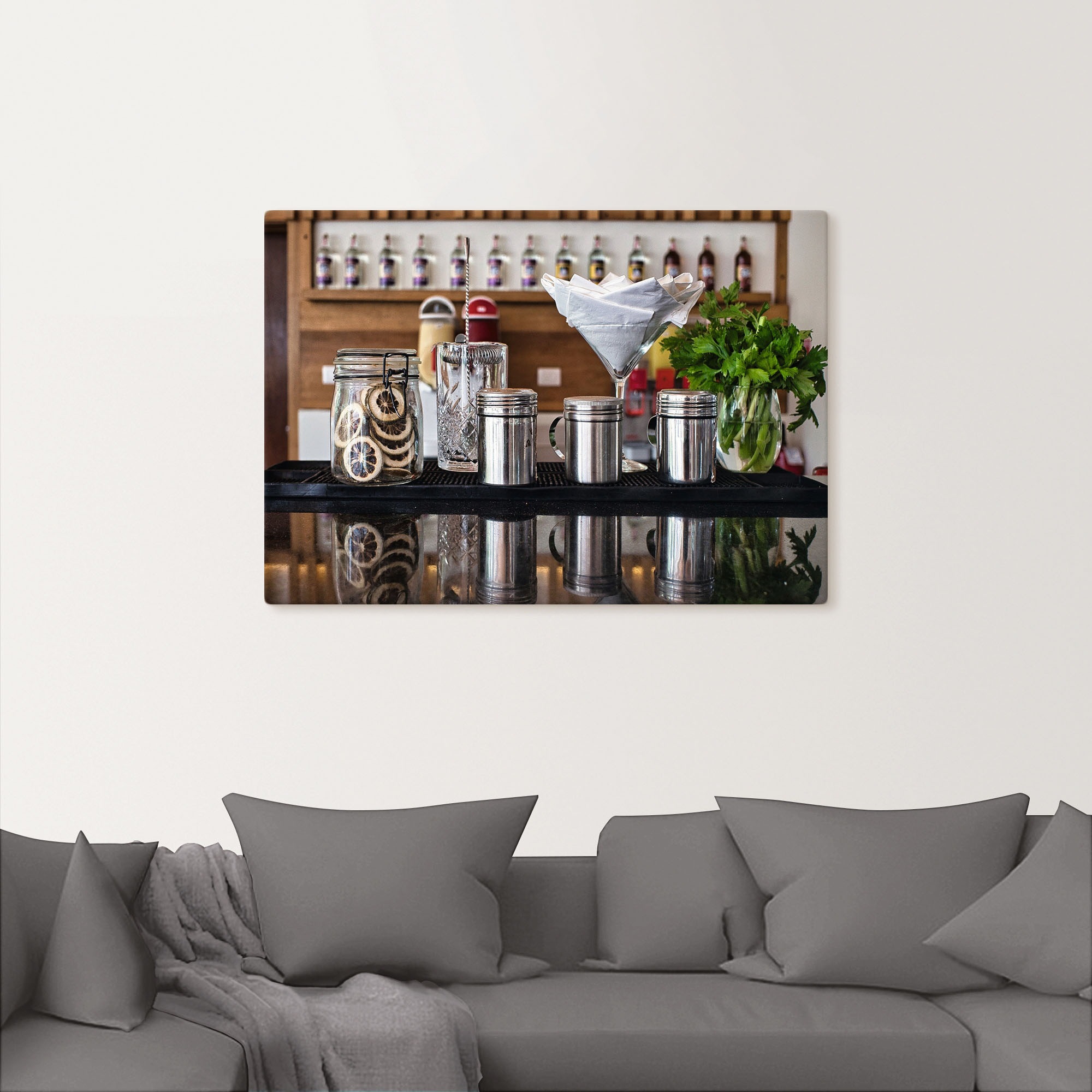 Artland Wandbild »Bartheke Cocktail Mixing«, Cocktail, (1 St.), als Leinwandbild, Poster in verschied. Größen
