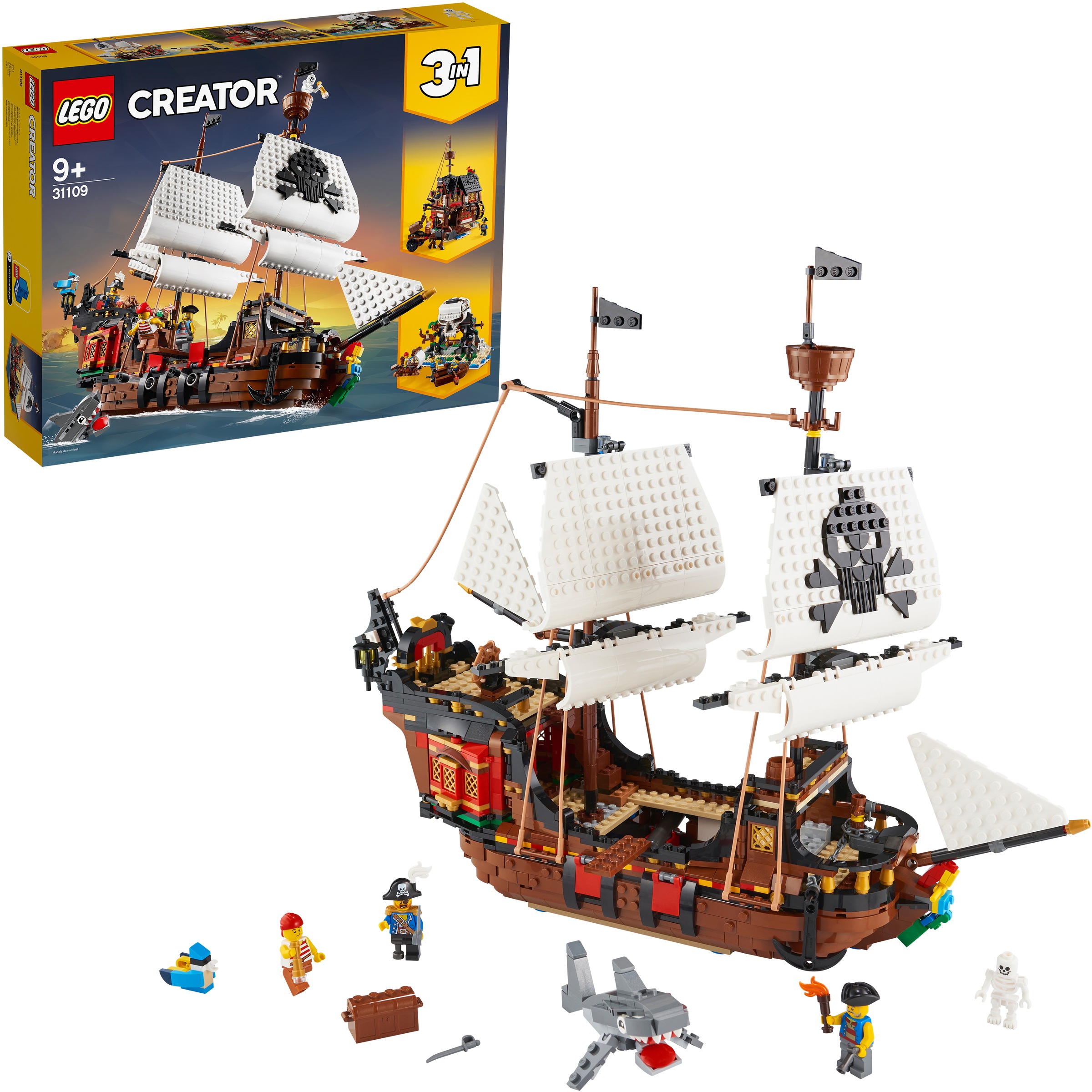 LEGO® Konstruktionsspielsteine »Piratenschiff (31109), LEGO® Creator«, (1264 St.), Made in Europe