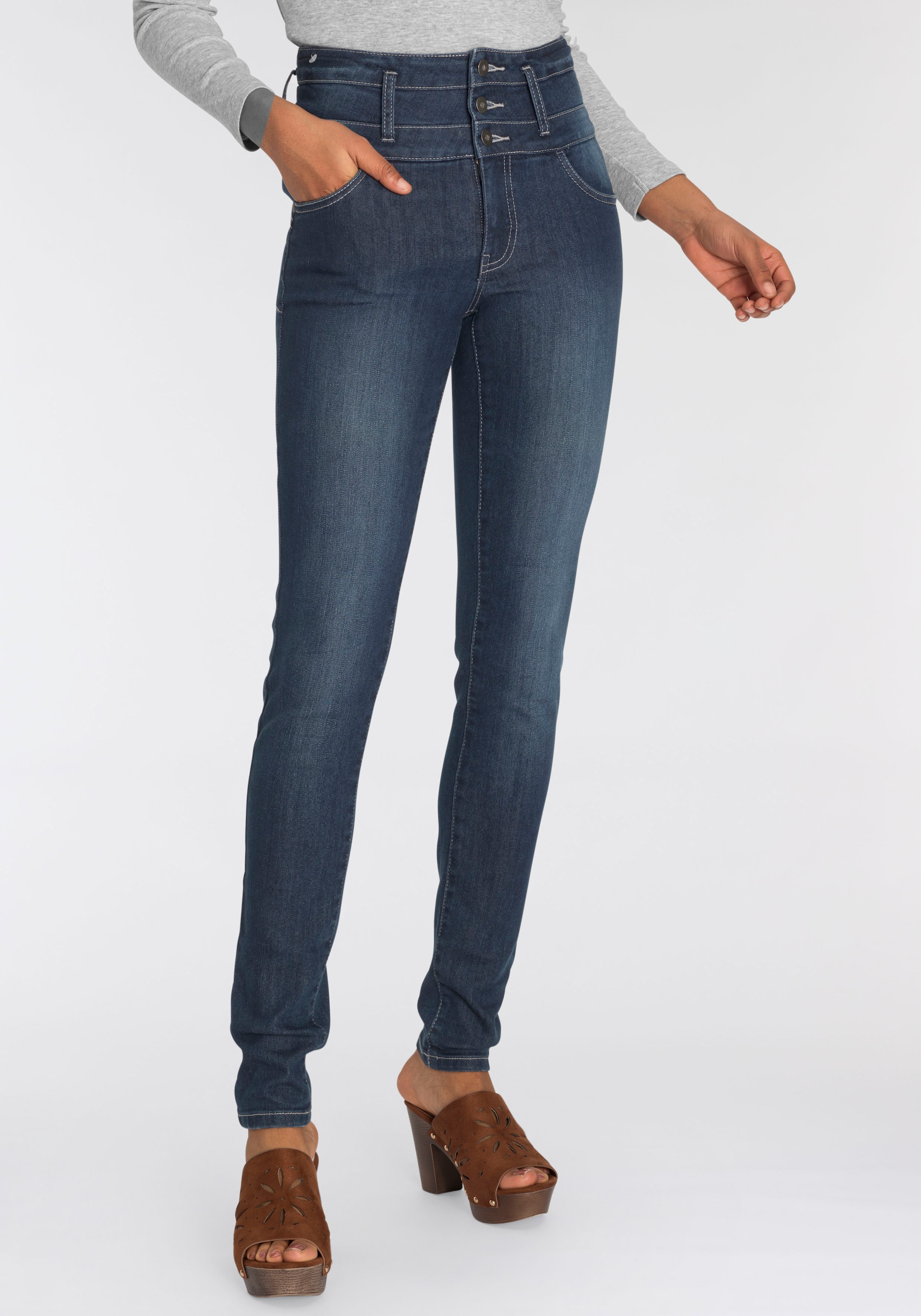 Slim-fit-Jeans »mit extra breitem Bund«, High Waist