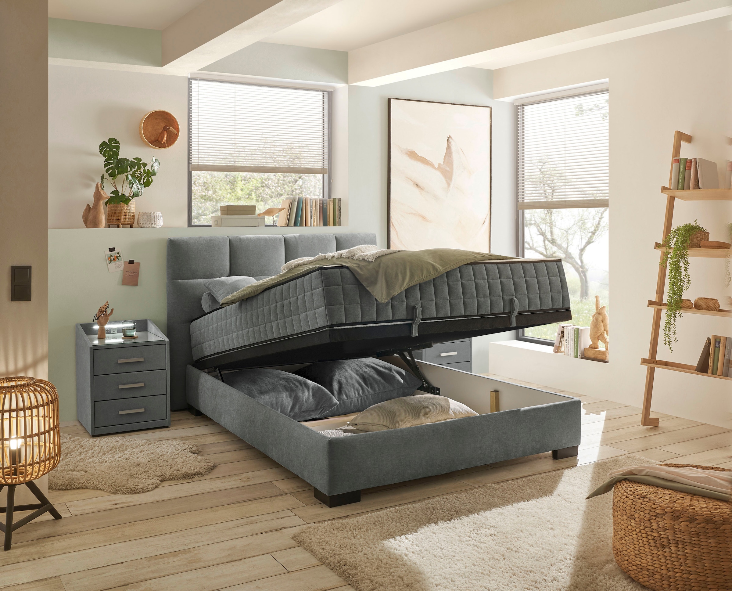 ED EXCITING DESIGN Boxbett »Nagol« mit Bettkasten, mit Wendematratze, erhältlich in verschiedenen Breiten