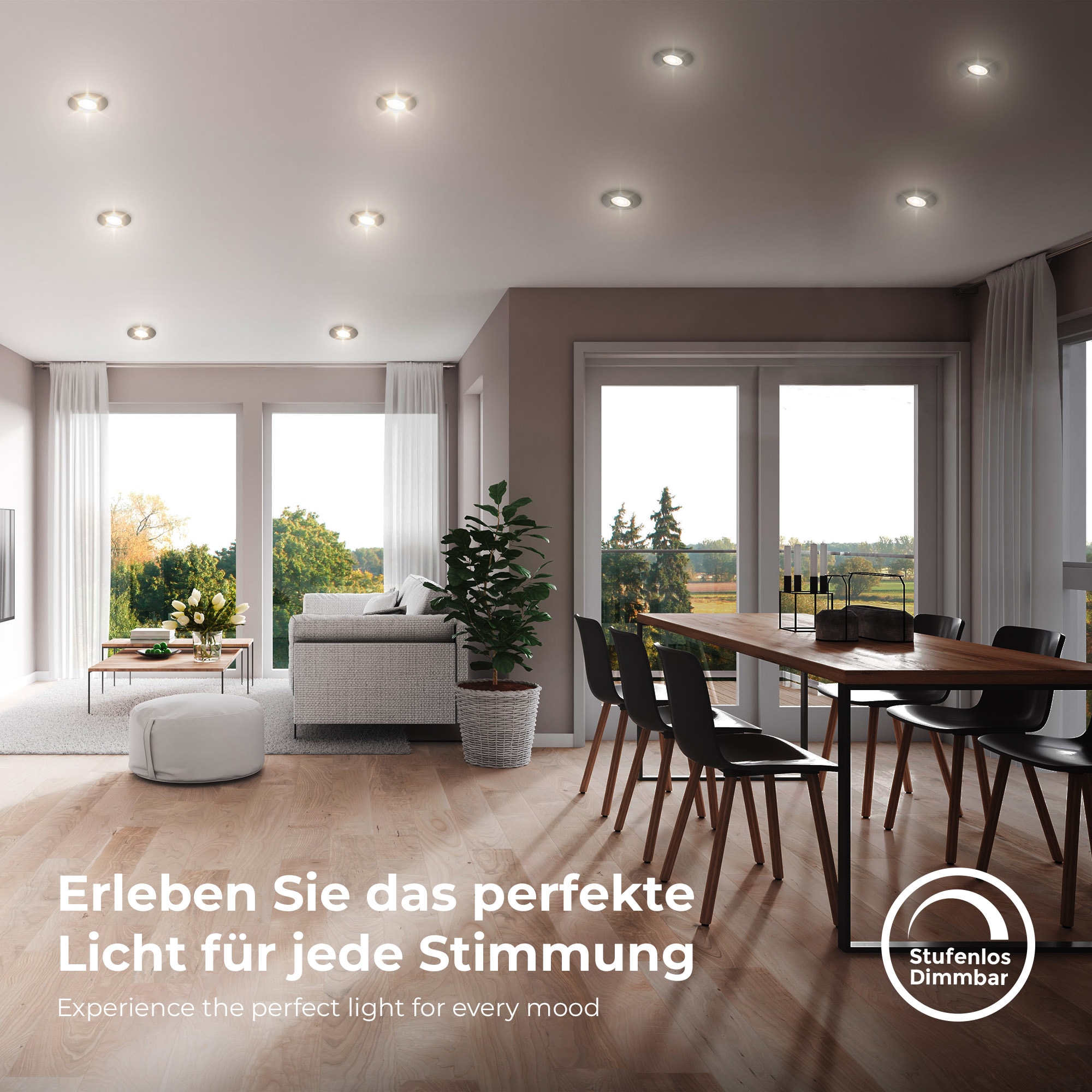 B.K.Licht LED Bad-Einbauleuchten-Set, 5-teilig, Schutzart IP65