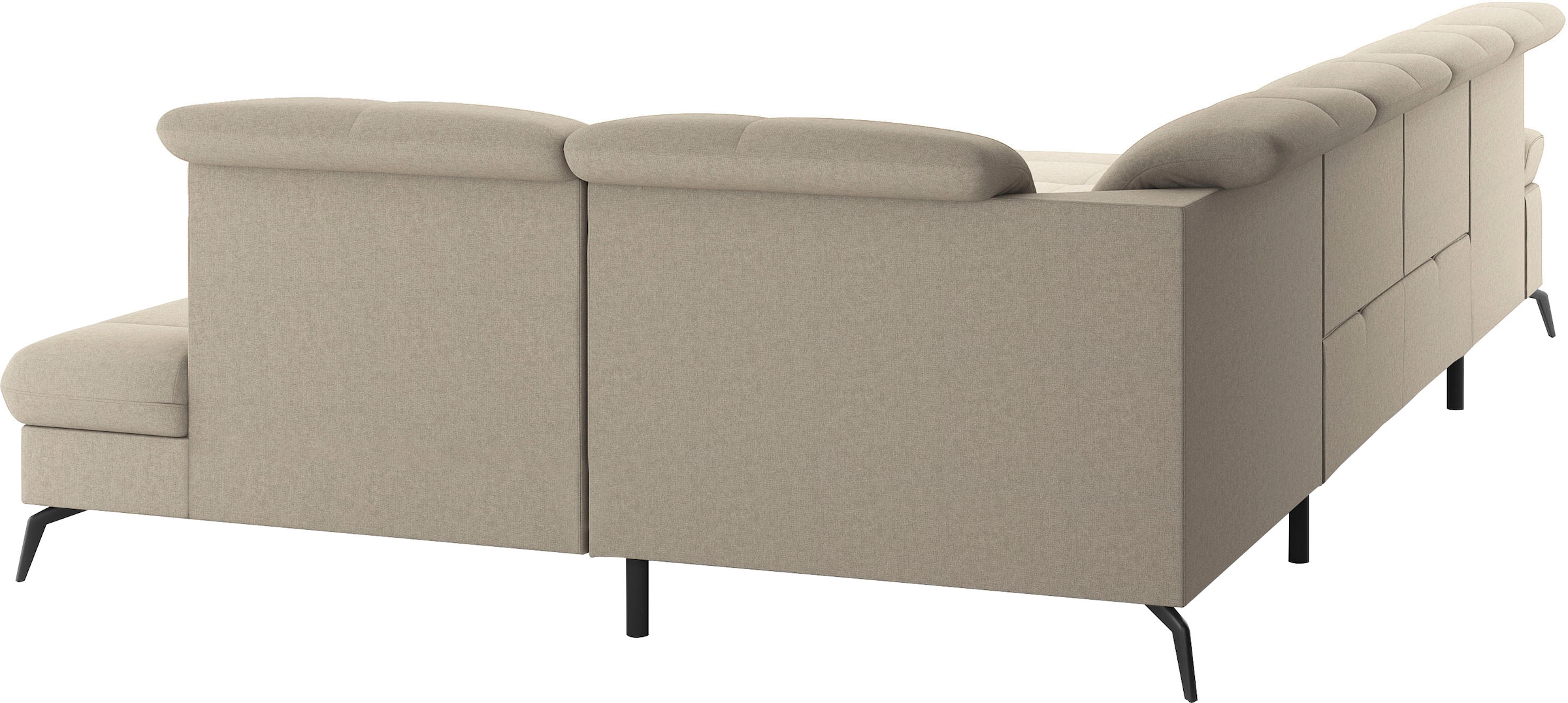 sit&more Wohnlandschaft »Amica, U-Form, inkl. Sitztiefenverstellung und Armteilverstellung«, wahlweise mit Kopfteilverstellung, Bettfunktion und Bettkasten