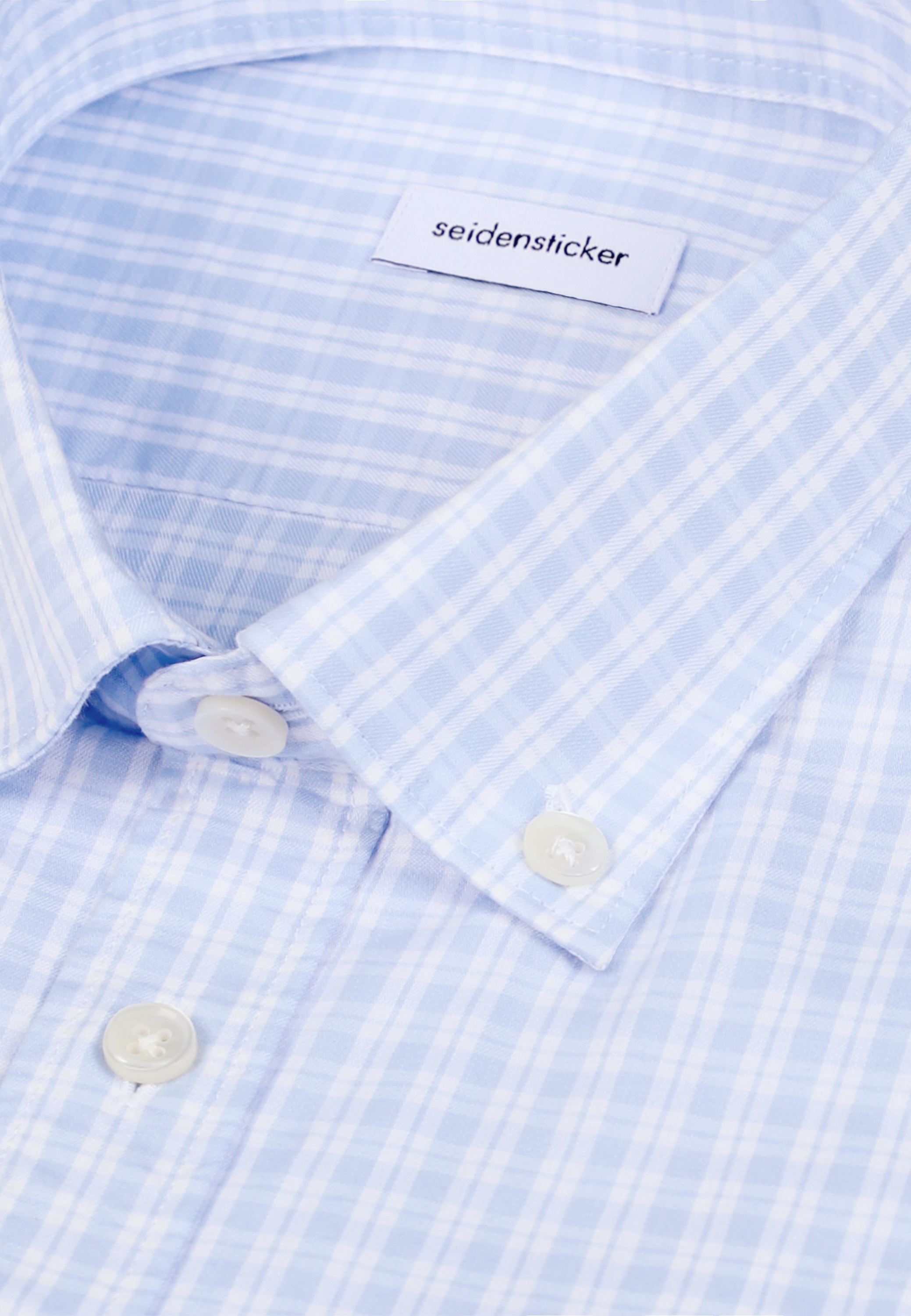 seidensticker Businesshemd Slim 1/1 Button-Down-Kragen Karo