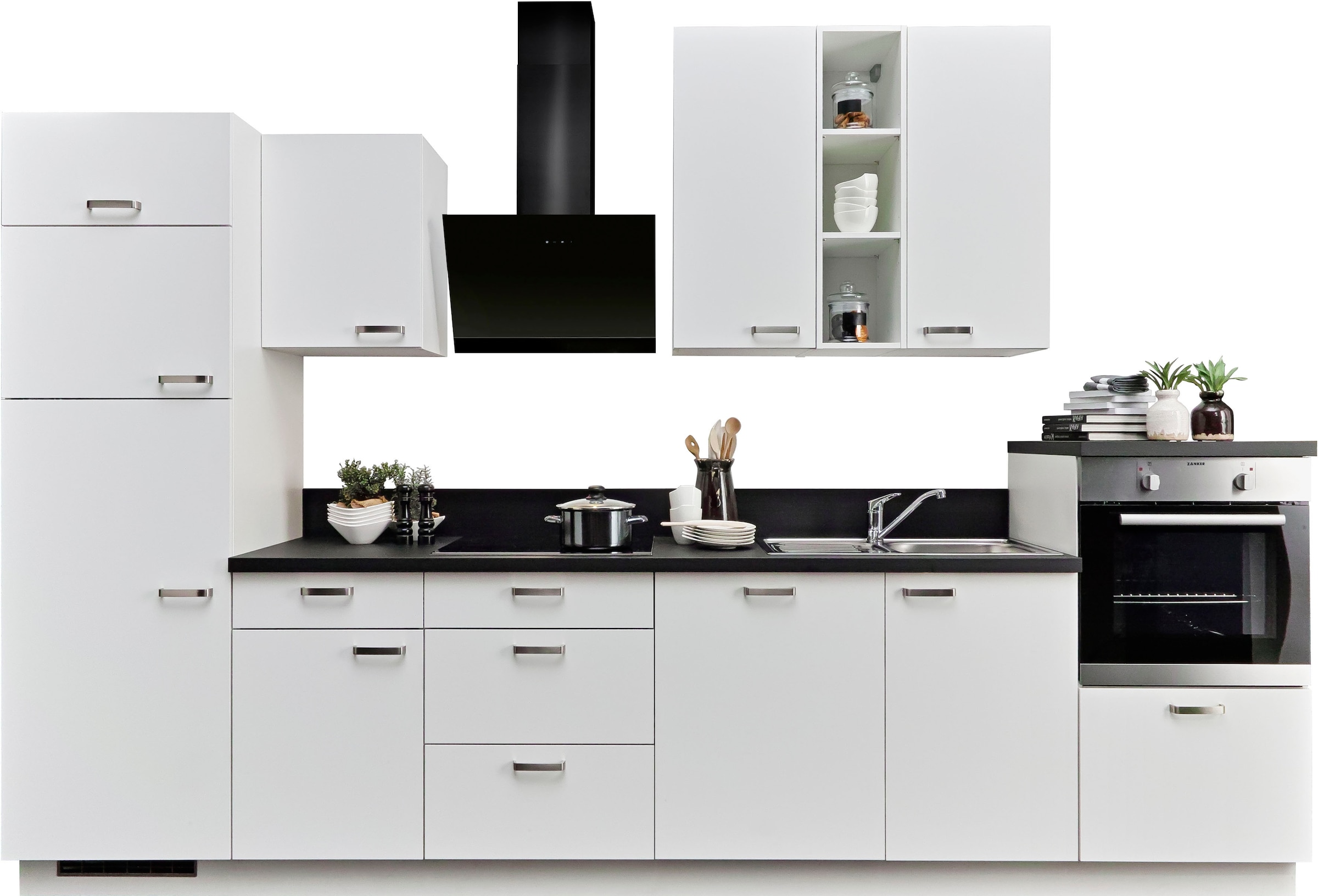 Express Küchen Küchenzeile »Bari«, mit Soft-Close-Funktion und Vollauszügen, vormontiert, Breite 340 cm