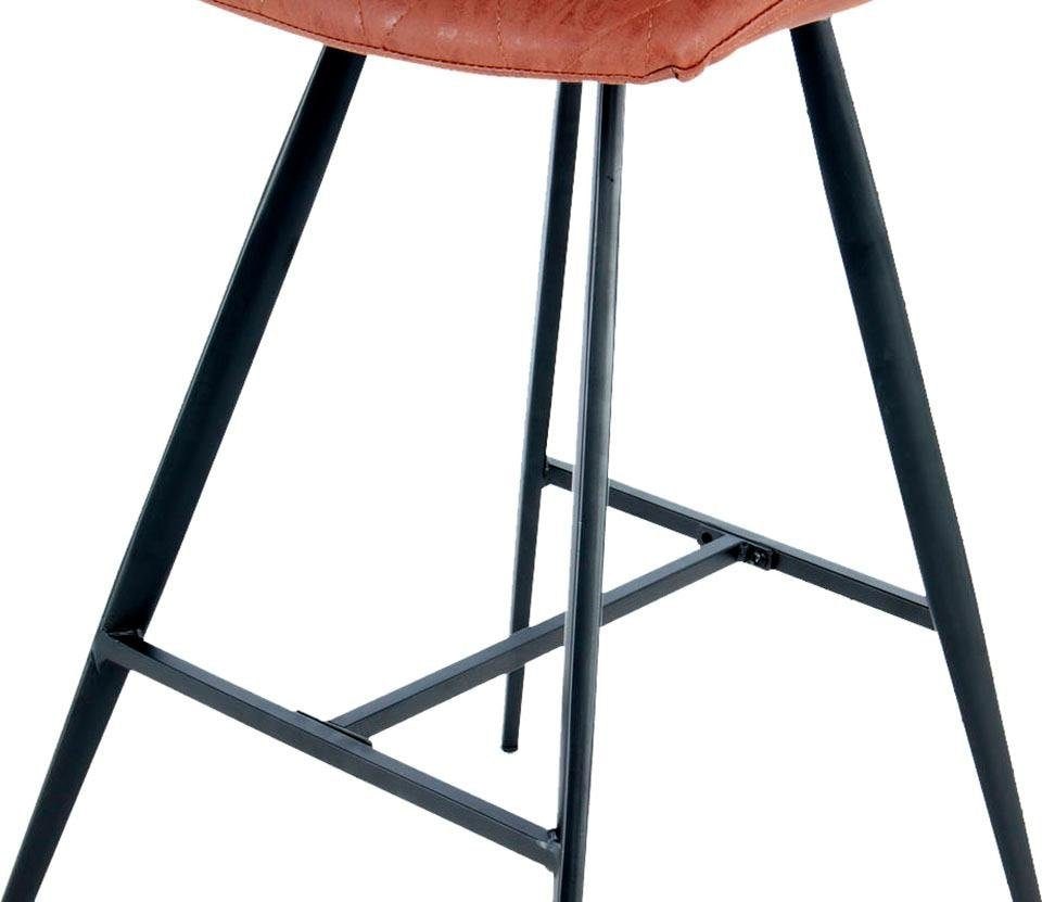 Kayoom Hochstuhl »Barstuhl Frances 425 2er-Set, stilvoller Retro-Look Barhocker« (Set) 2 Stk.pflegeleicht, bequem, attraktive Lederoptik, stilvoller Retro-Look