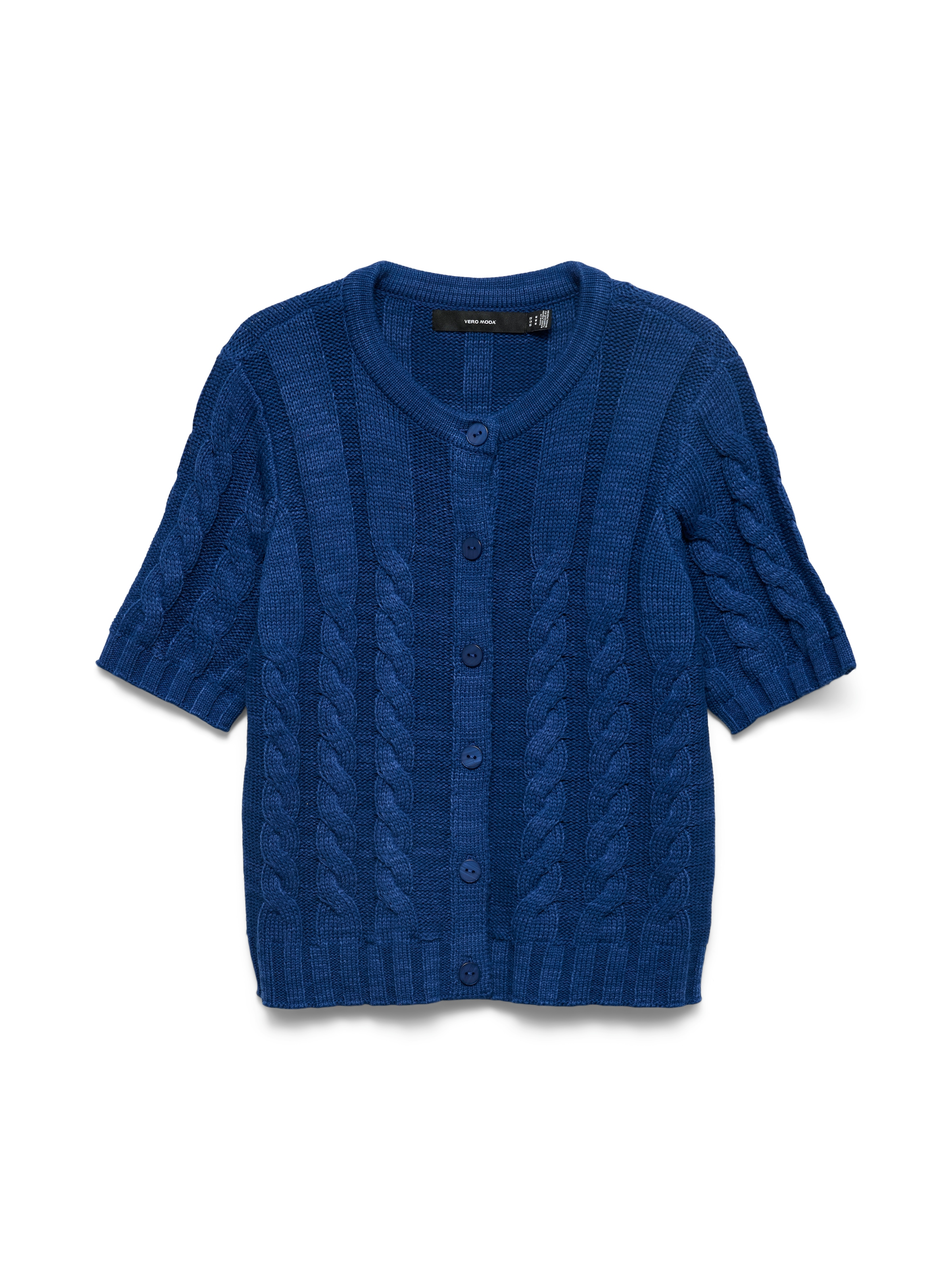 Vero Moda Strickjacke »VMORIANE 2-4 O-NECK CARDIGAN« Baumwollmischung, regular fit, Zopfstrickmuster