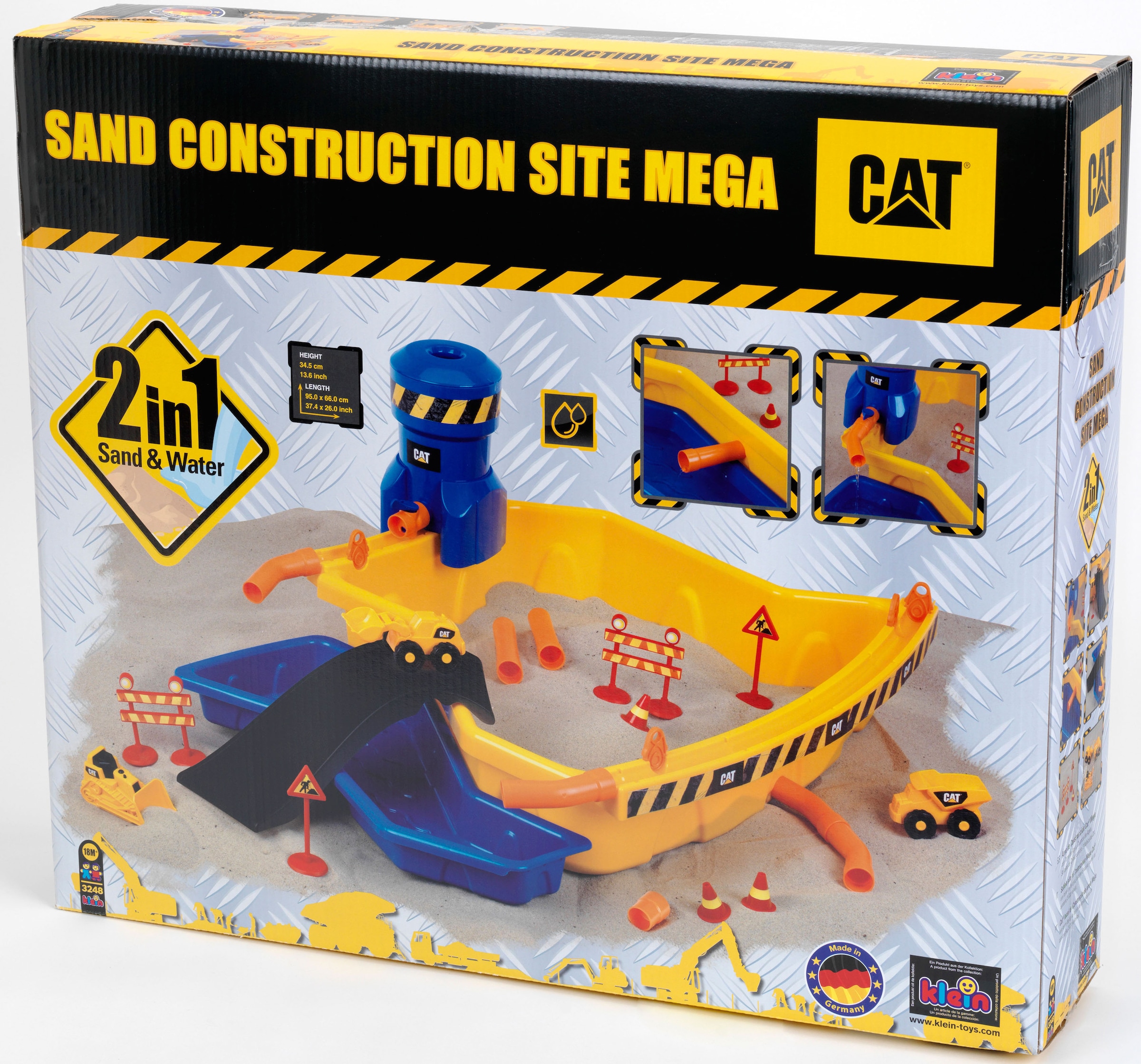 Klein Spielzeug-Radlader »Caterpilar CAT Sandbaustelle Mega«, (Set, 28 tlg.), mit 3 Cat® Fahrzeugen; Made in Germany