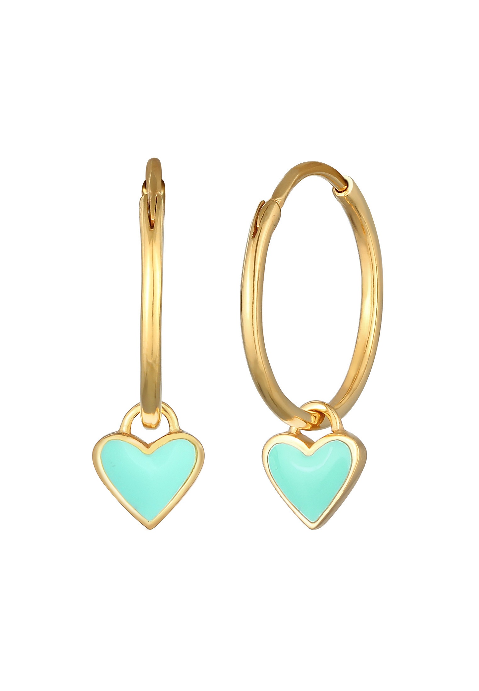 Elli Paar Creolen »Ohrringe Creolen Herz Love Emaille 925 Silber«