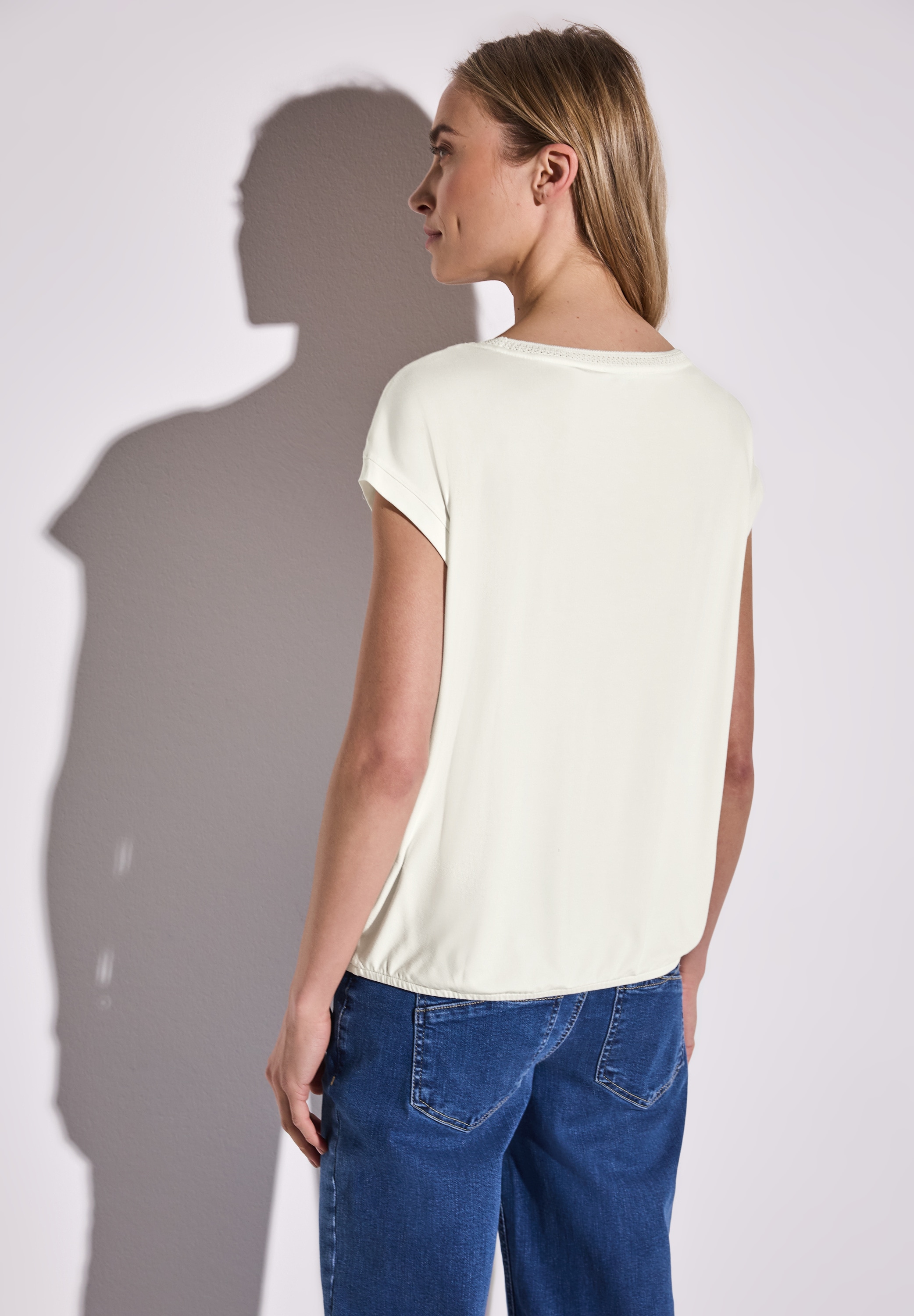 STREET ONE T-Shirt, mit Dekortape und elastischem Saum