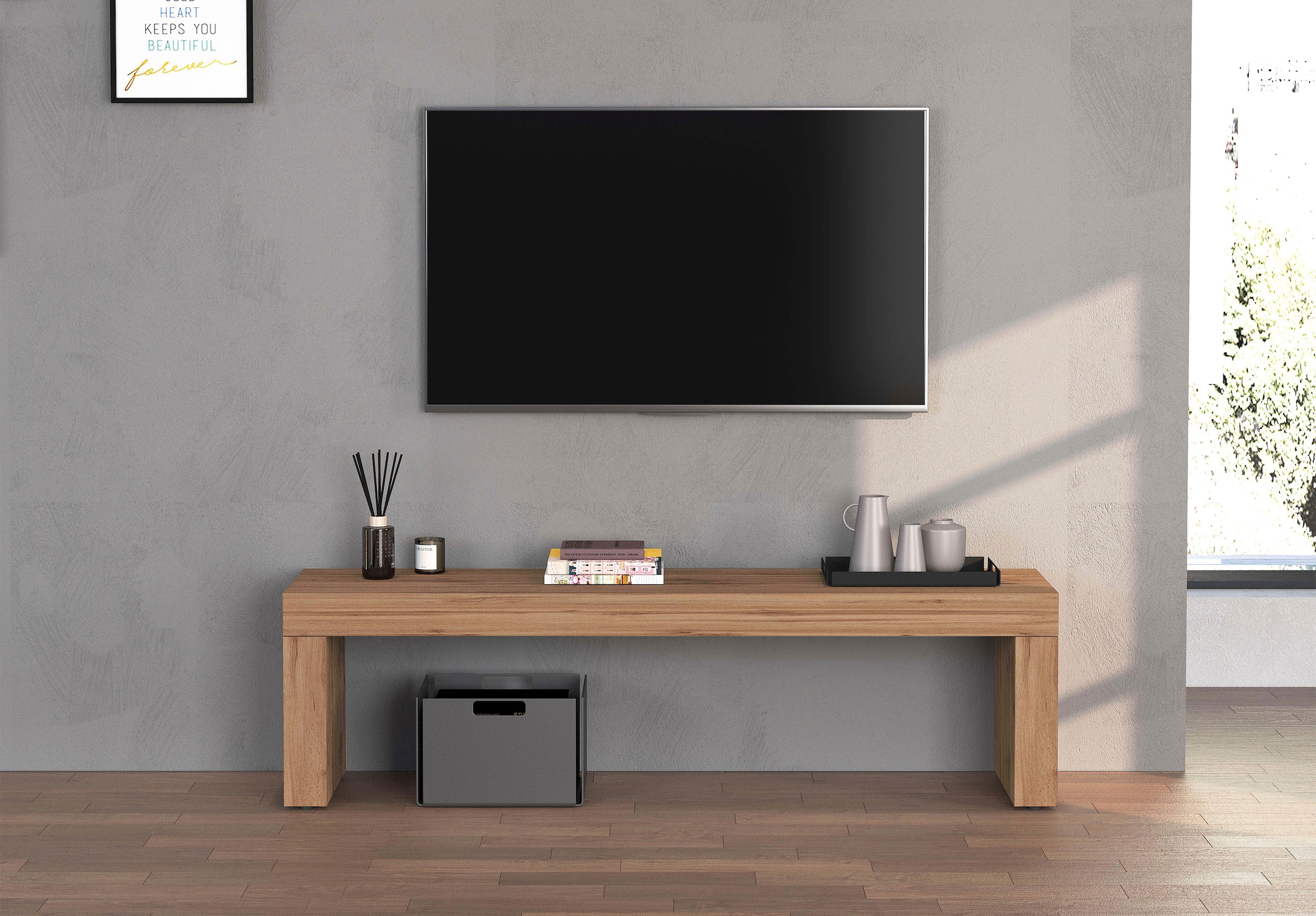 INOSIGN TV-Brücke »CHRONOS Breite 180 cm, mit eine 10 cm dicken stabilen folding Platte«, (1 St.), TV-Board, Medienbrücke, TV-Aufsatz 'Made in Italy'