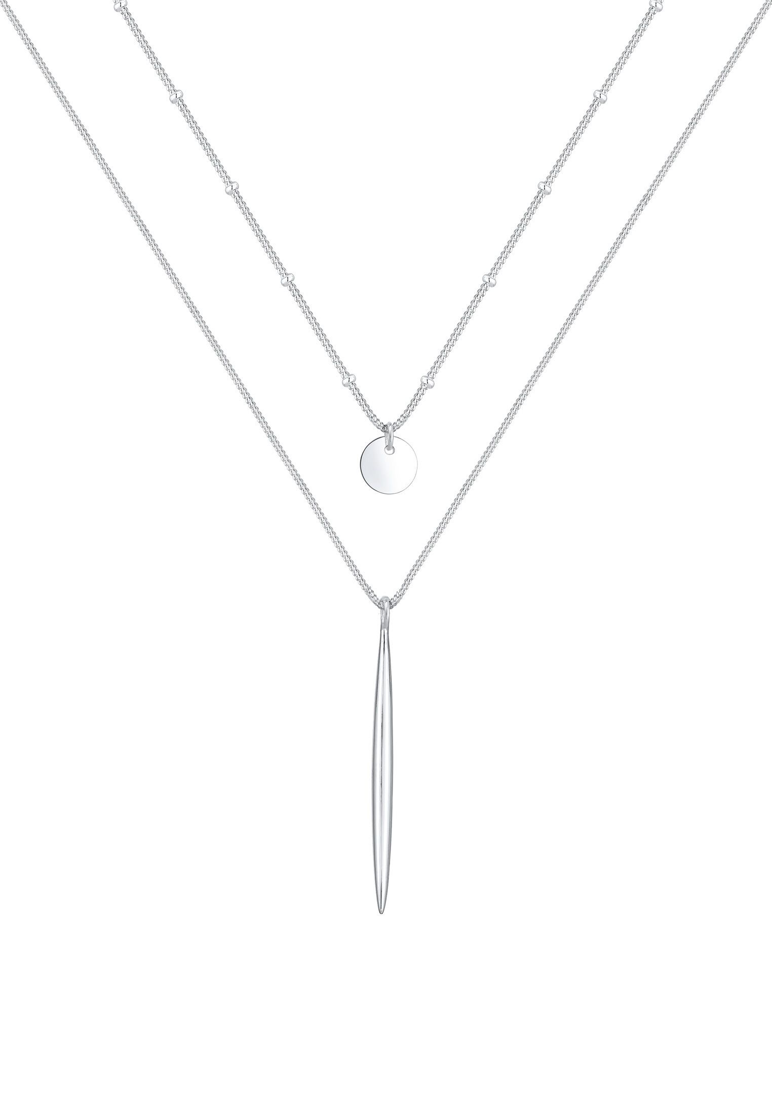 Elli Silberkette »Halskette 2-lagig Layer im Geo Look 925 Sterling Silber«
