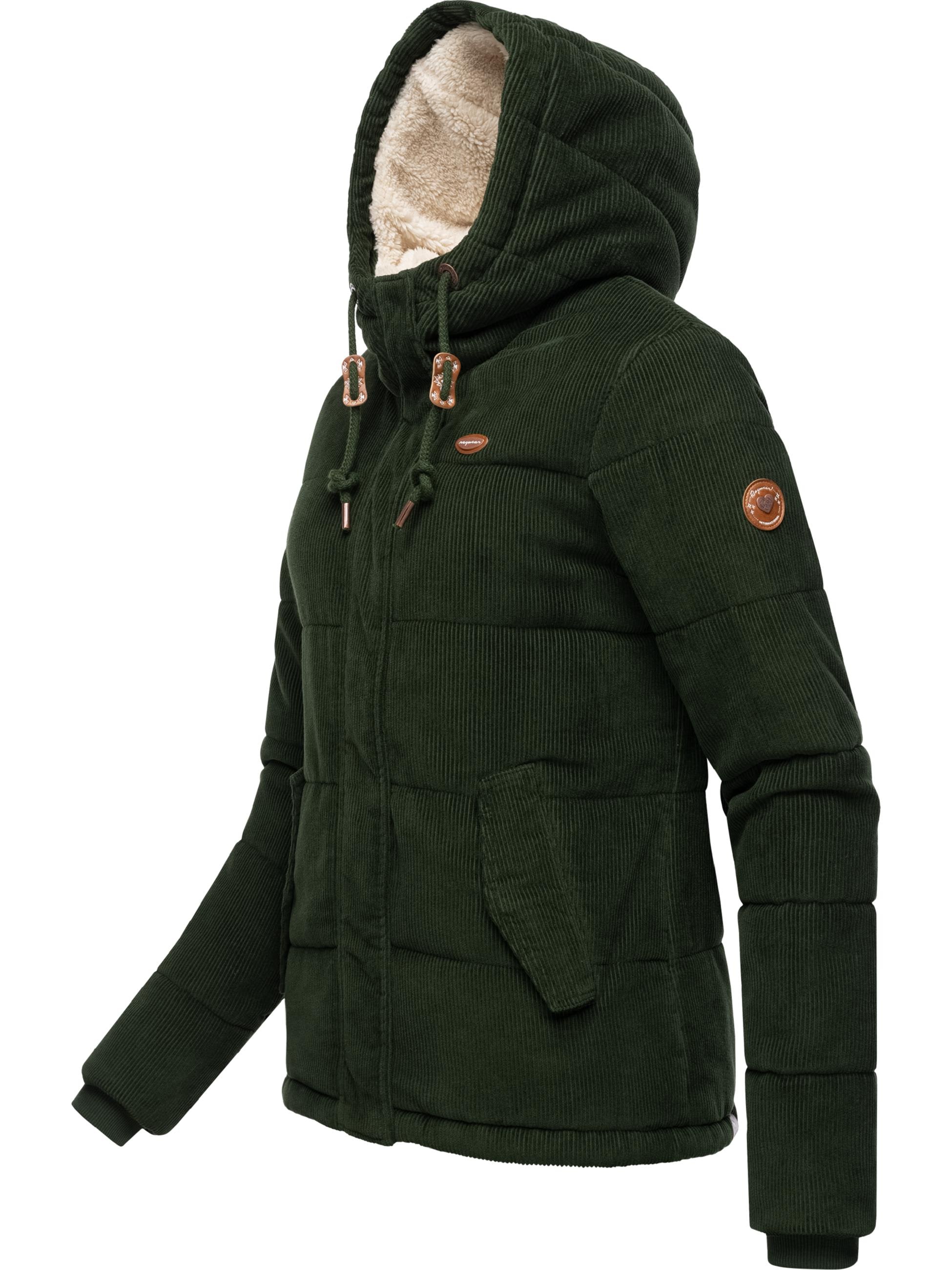 Ragwear Cordjacke »Winterjacke Wuggys«, mit Kapuze, Stylische Damen Kordjacke mit flauschigem Innenfutter