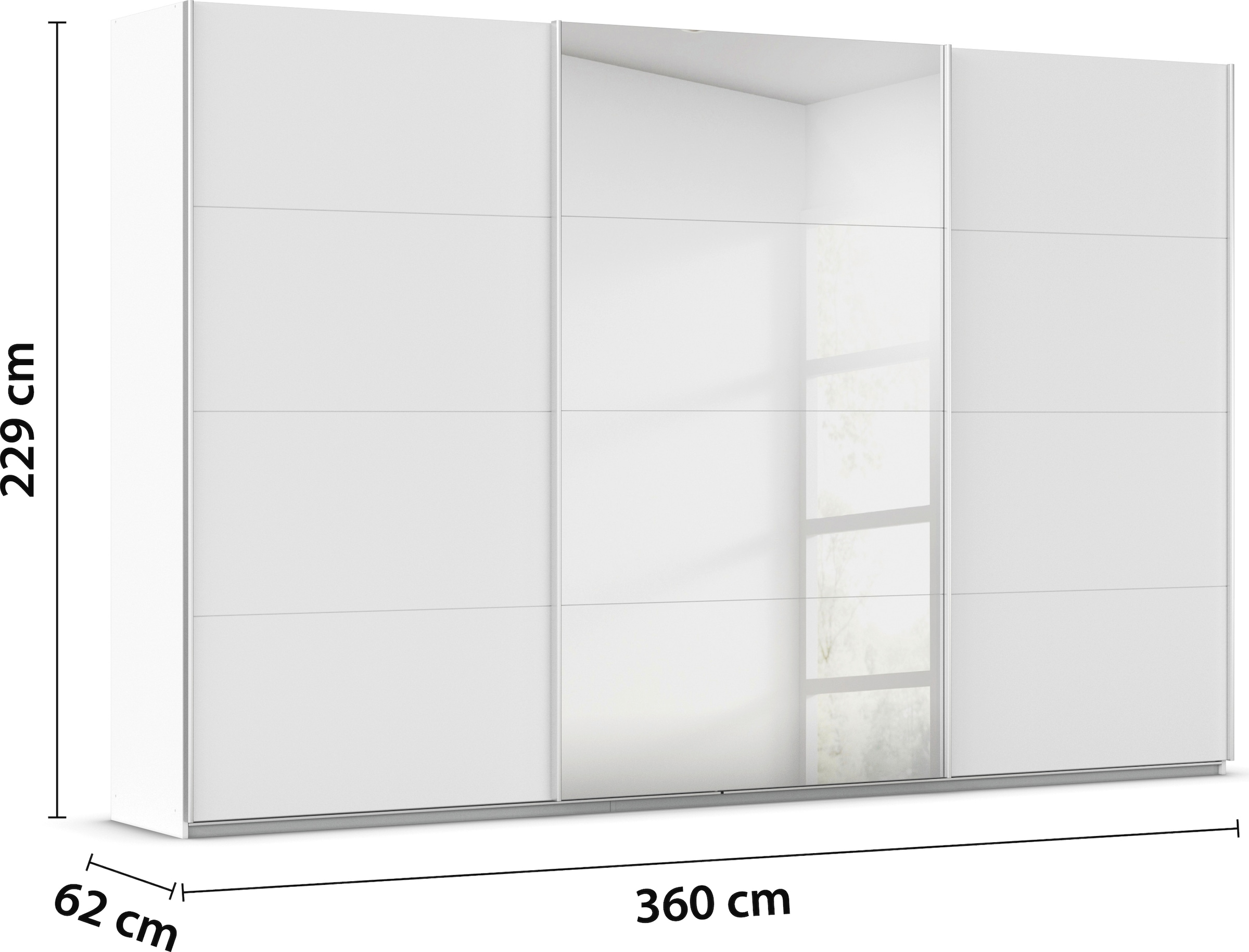 rauch Schwebetürenschrank »Kleiderschrank Schrank Garderobe AGORDO«, Top Innenausstattung, in 4 Breiten und 2 Höhen MADE IN GERMANY