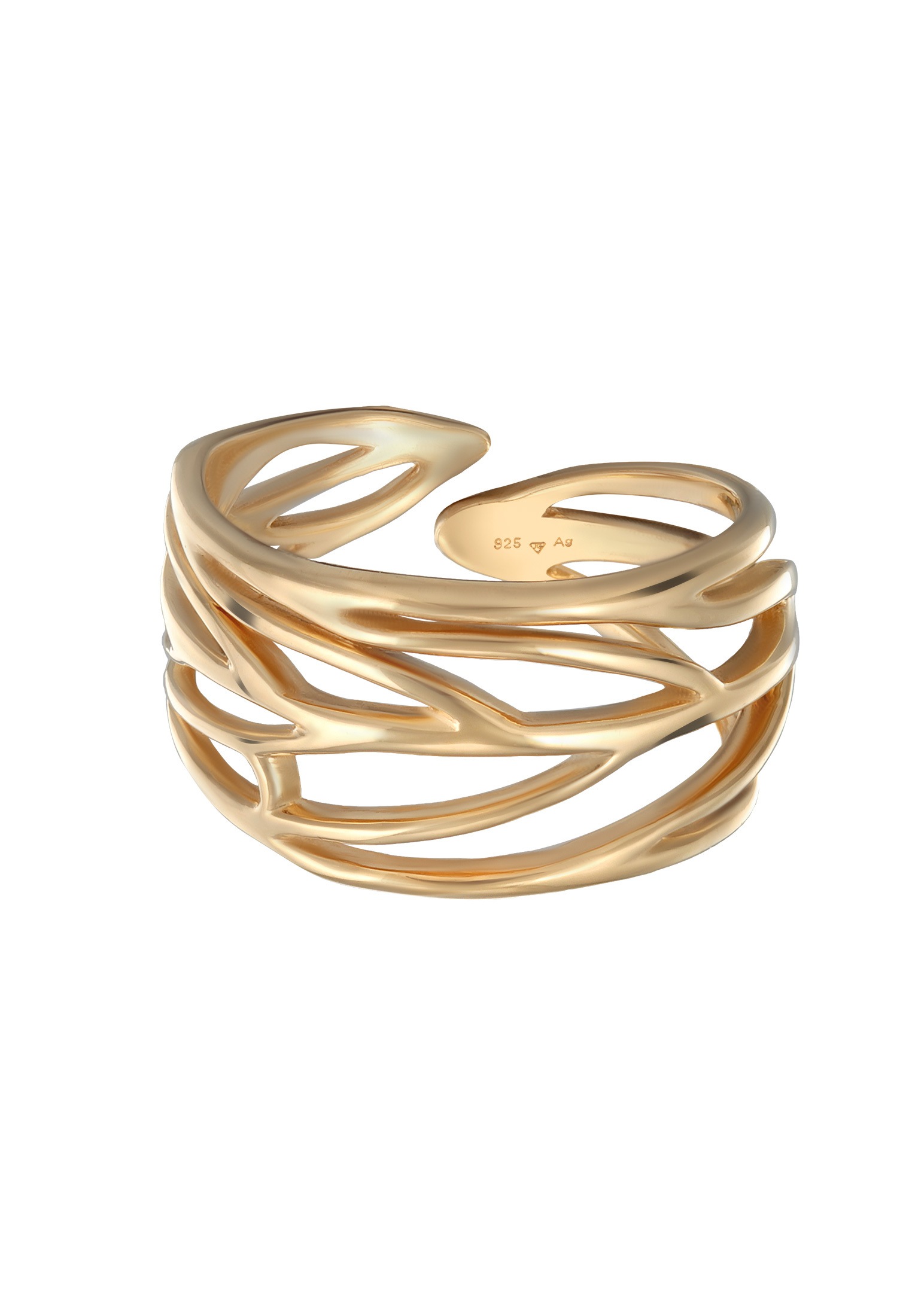 Elli Silberring »Ring Ornament und offene Ringschiene 925 Silber«