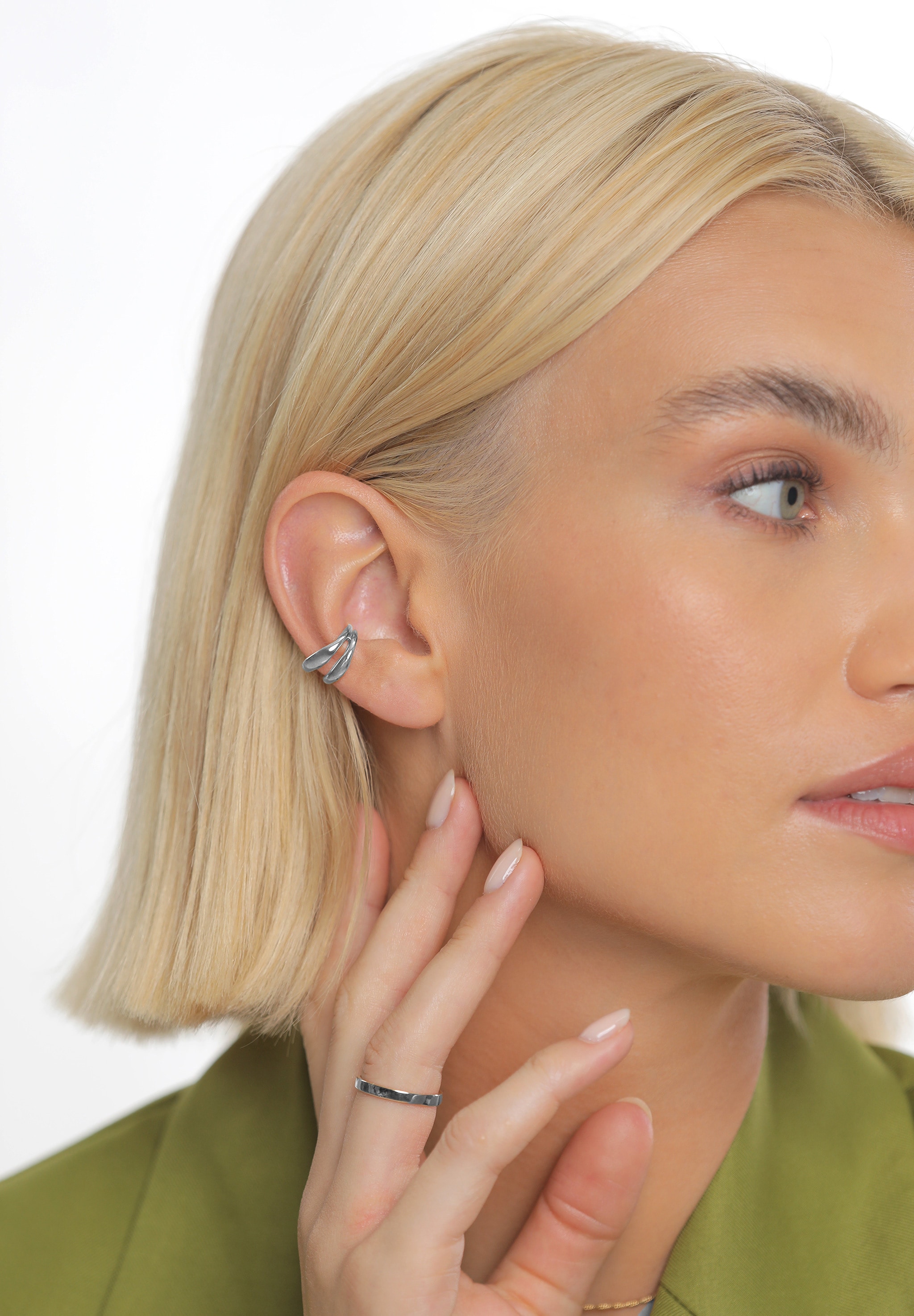 Elli Premium Paar Ohrklemmen »Ohrringe Earcuff Single Ohrklemme Organic Design 925 Silber«