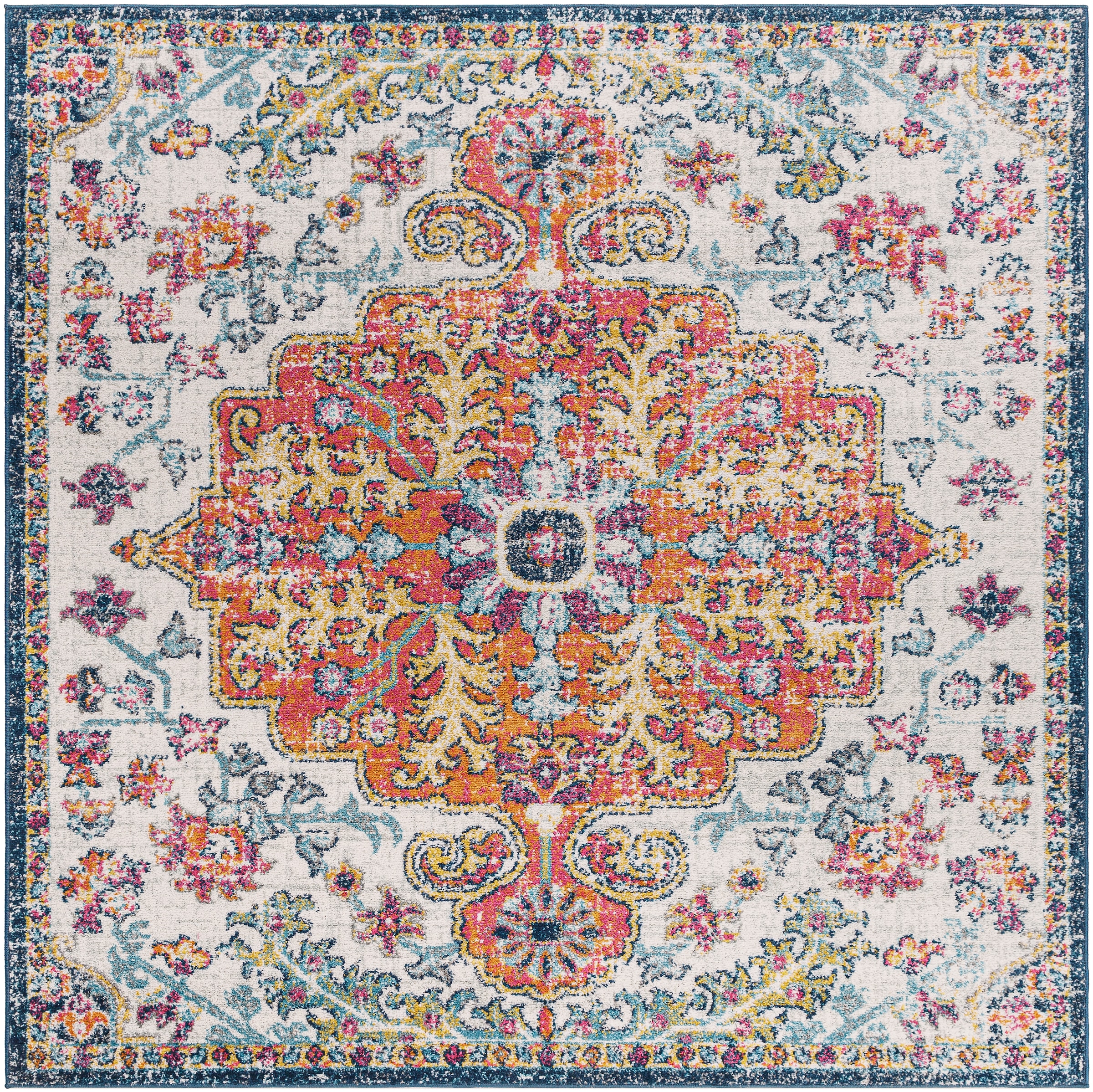 Livabliss Teppich »Traditional«, rund, 12 mm Höhe, Vintage Orientteppich, Traditional Kurzflor Boho Wohnzimmerteppich