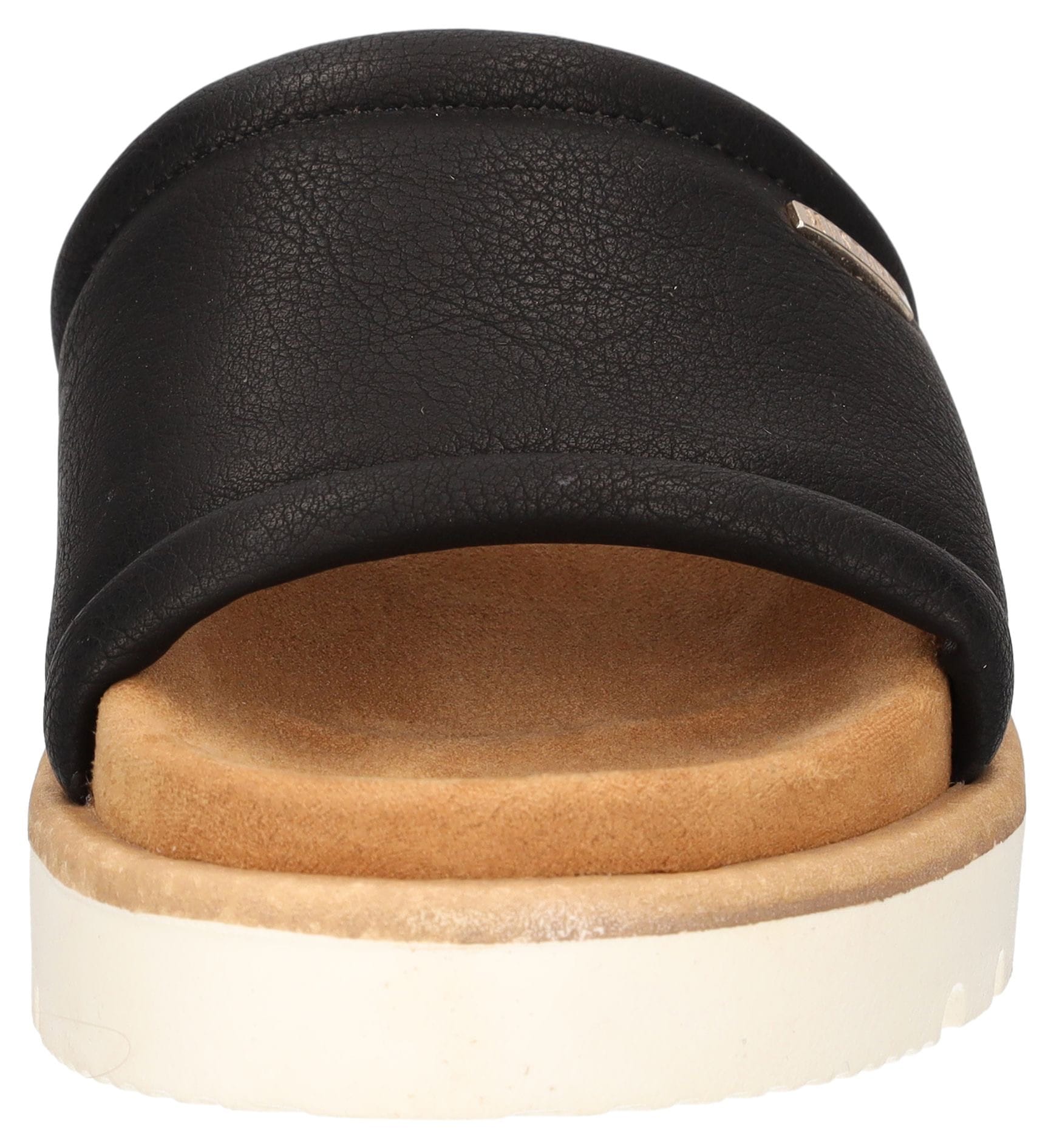 Mustang Shoes Pantolette,Plateausandale,Pool Slides,Sommerschuh mit Softfußbett, bequeme Form
