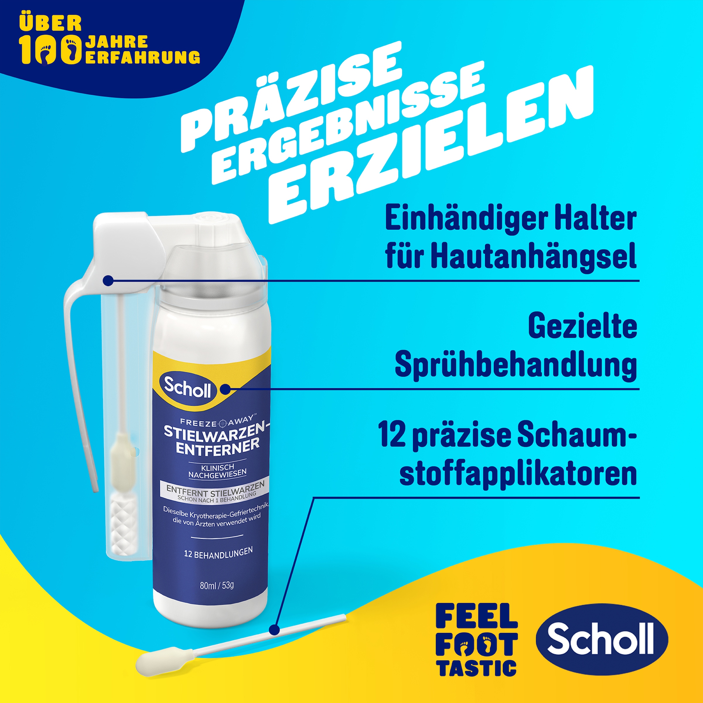 Scholl Warzen-Behandlungsstift »Freeze Away«, (Entfernt Stielwarzen in nur 1 Behandlung)