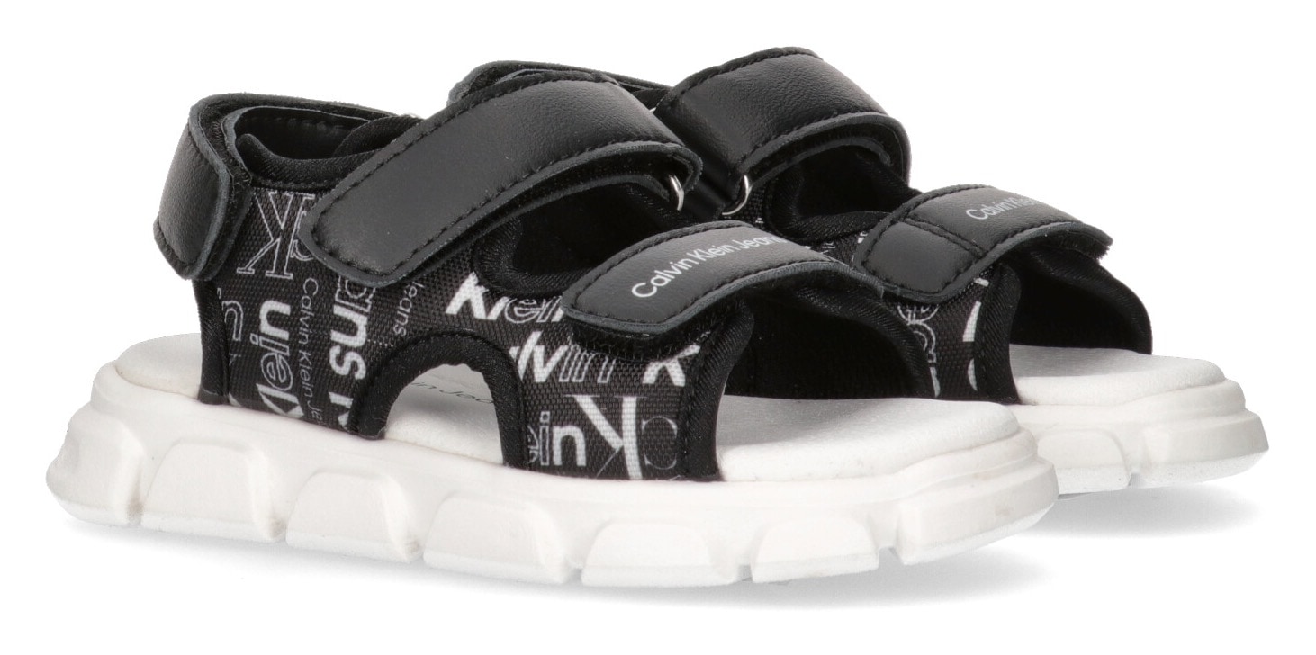 Calvin Klein Jeans Sandale »AOP VELCRO SANDAL«, Sommerschuh, Klettschuh, Sandalette, mit Logodruck