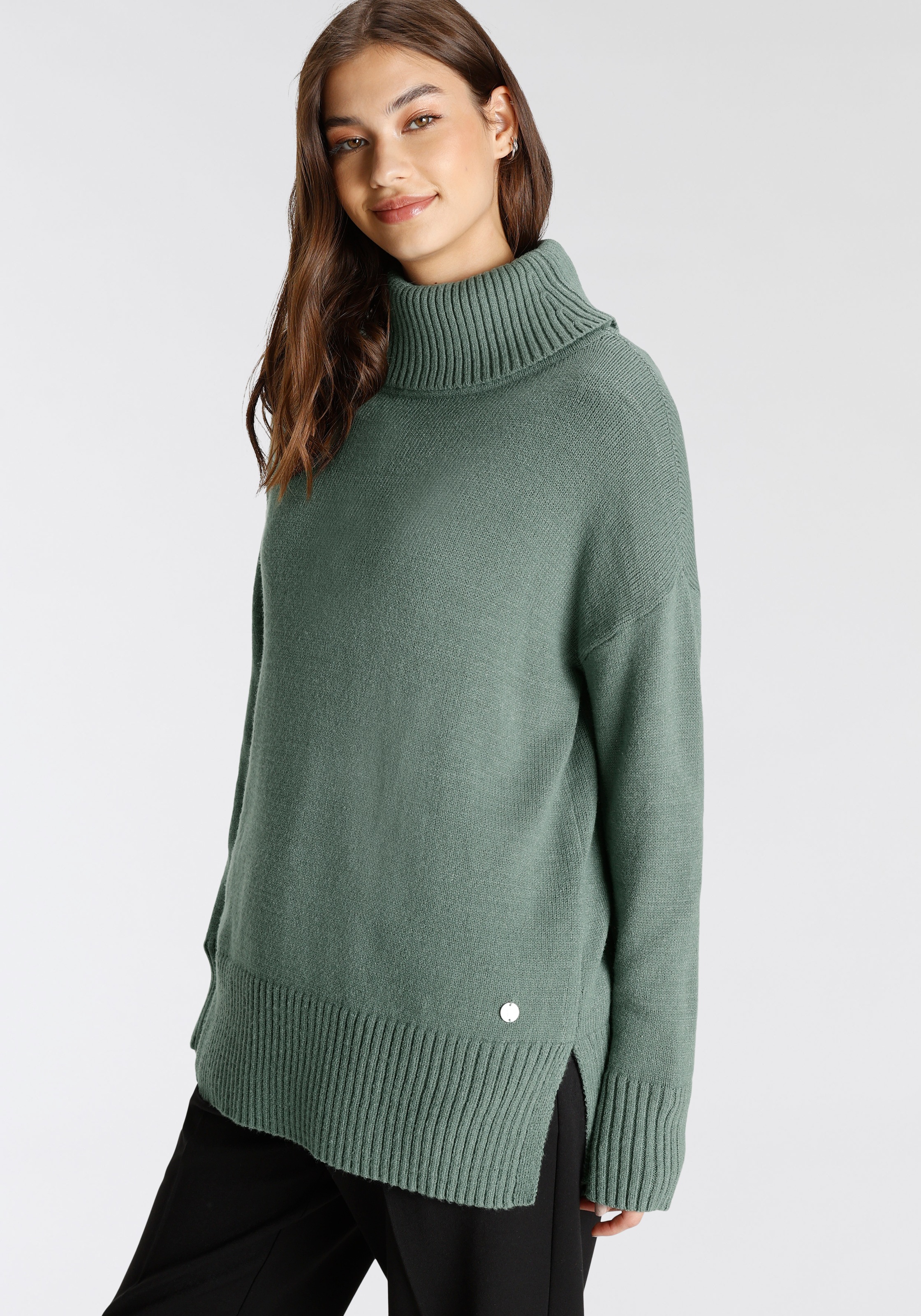 Tamaris Rollkragenpullover, mit Rippdetails