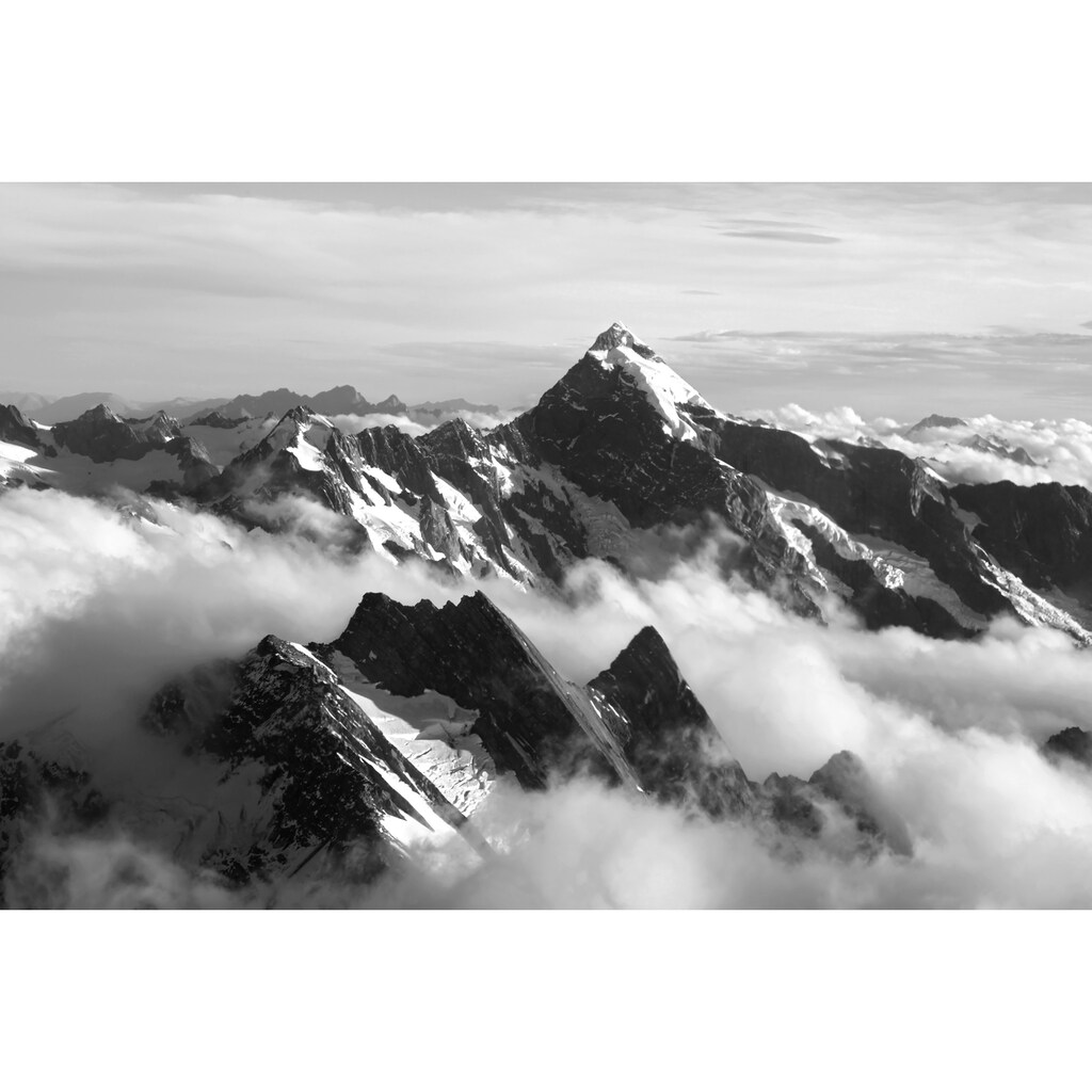 Papermoon Fototapete »Gebirge Schwarz & Weiß«