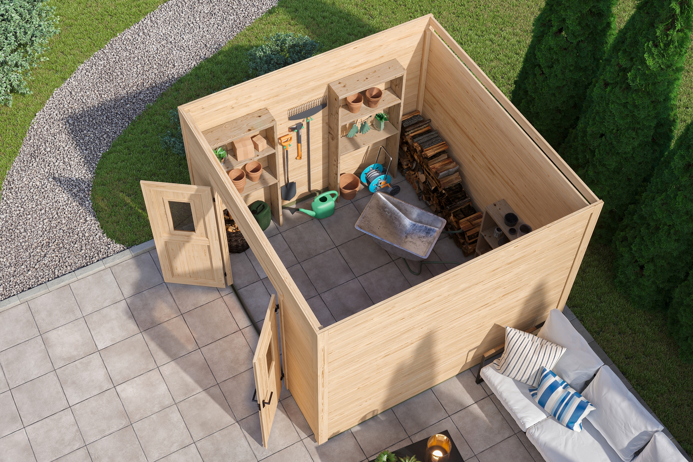 Nordic Holz Gartenhaus »Felix 3« kleiner stilvoller Schuppen mit Flachdach