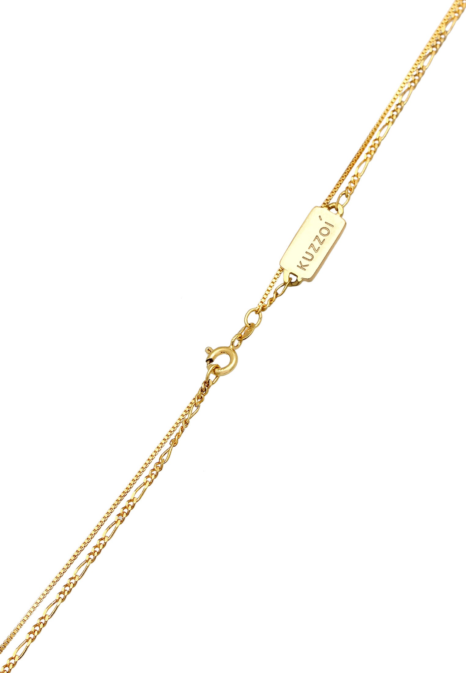 Kuzzoi Kette mit Anhänger »Halskette Herren Layer Figaro Venezianer Plättchen 925 Silber«