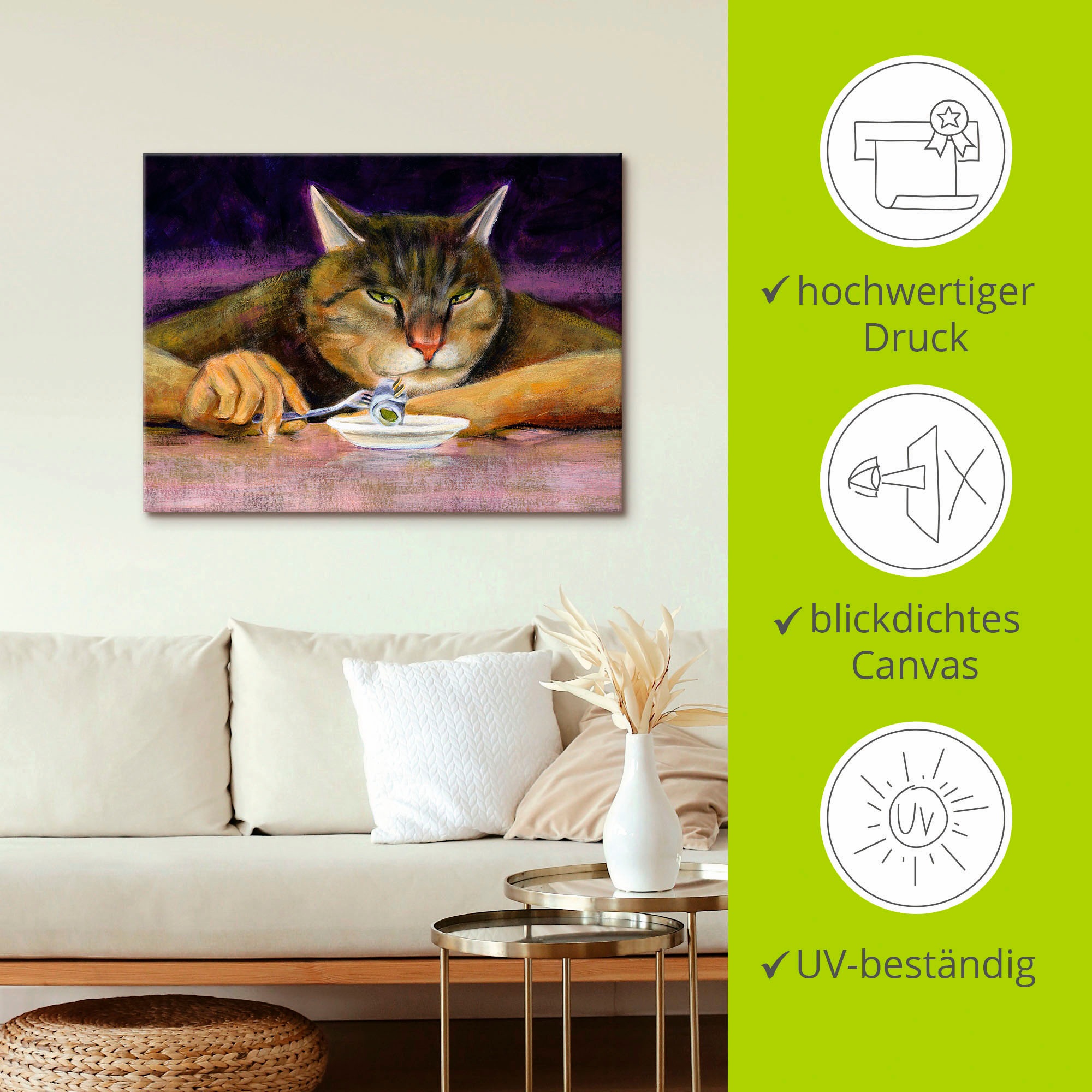 Artland Wandbild »Katzenjammer«, Haustiere, (1 St.), als Leinwandbild, Poster in verschied. Größen