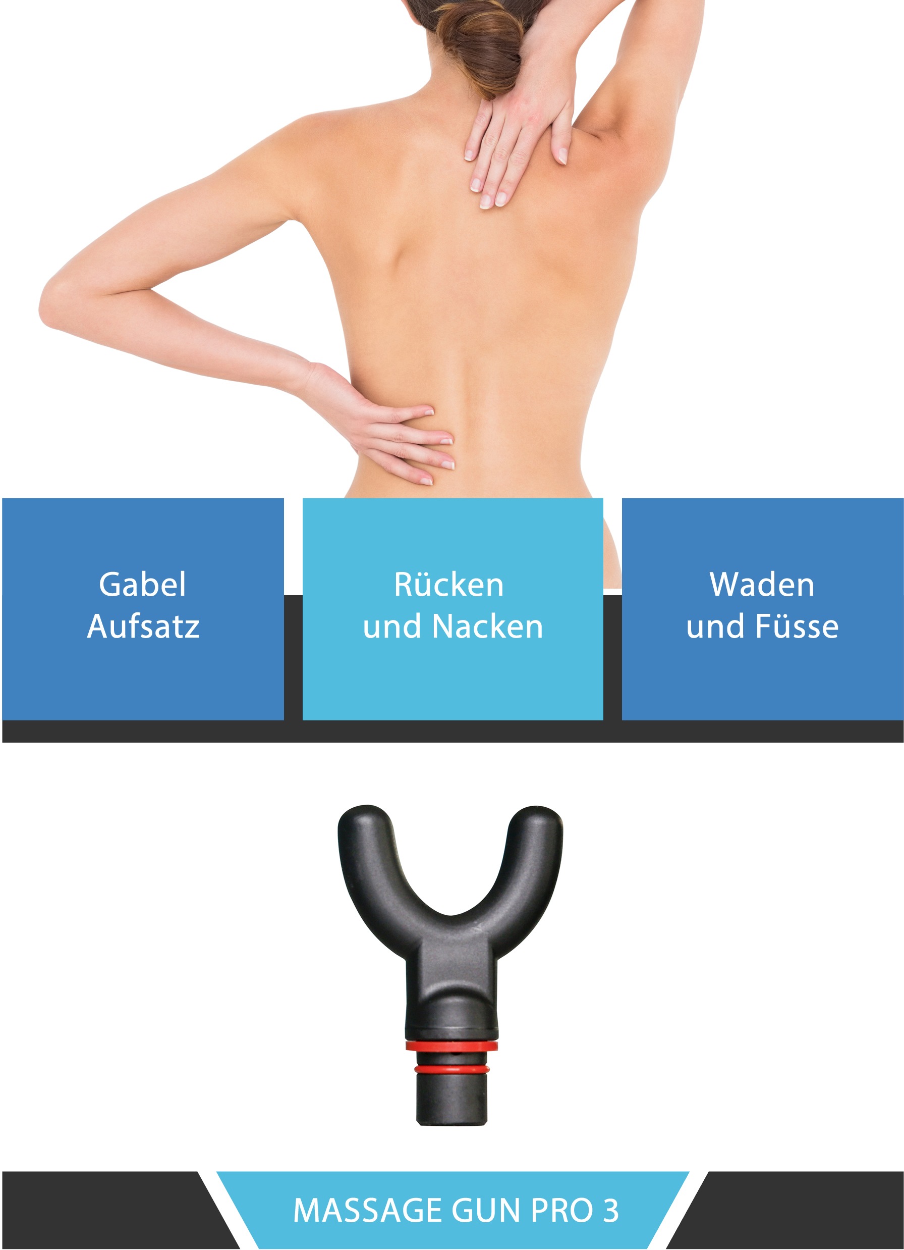 body coach Massagegerät »Massage Gun Pro 3 kabellose Akku Massagepistole für den ganzen Körper«, (Set, 6 tlg., Vibration Massagegerät mit 4 Aufsätzen)