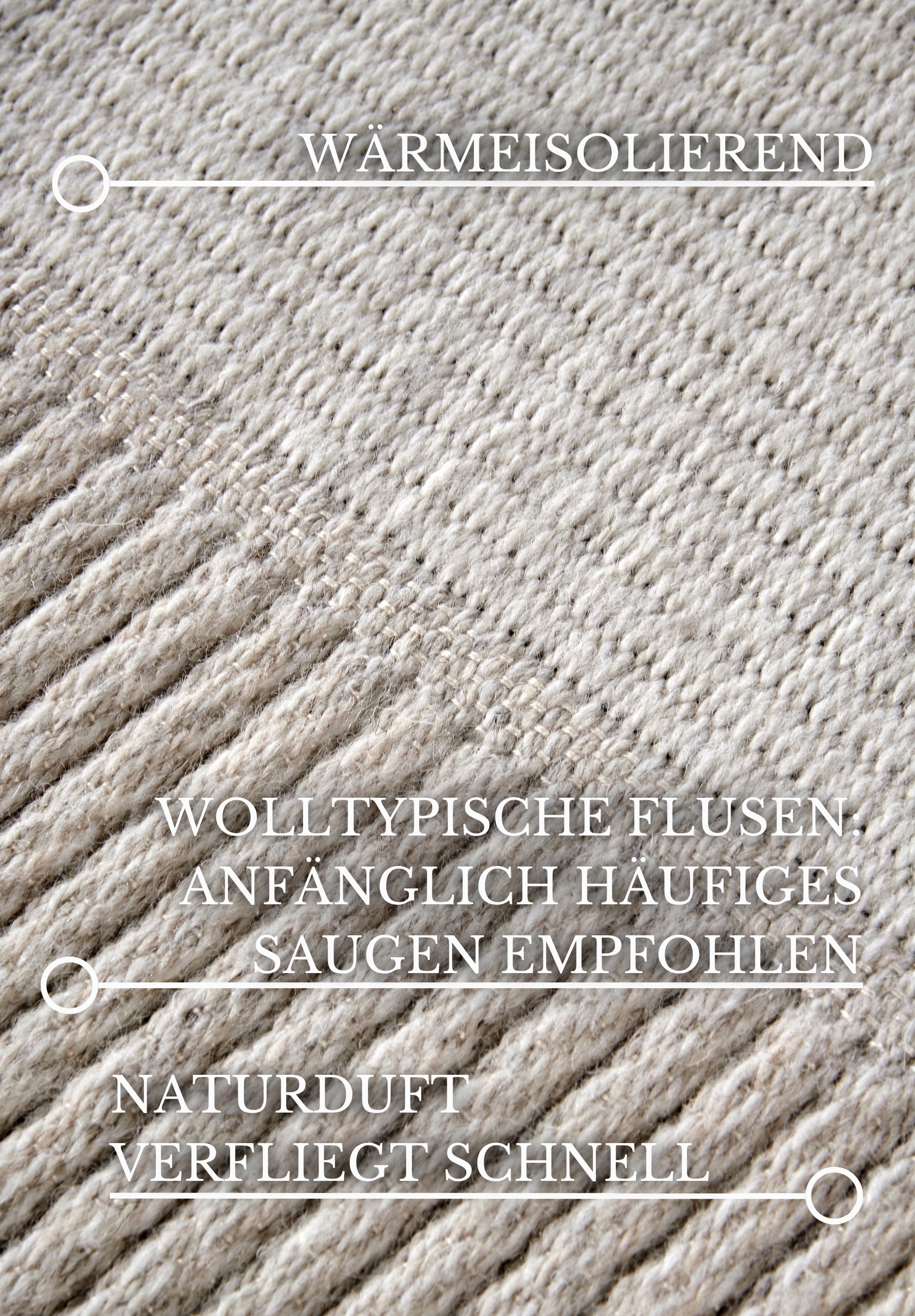 Villeroy & Boch Wollteppich »Johann«, rechteckig, 5 mm Höhe, Schurwolle, Wolle, Natur, Wohnzimmer, Schlafzimmer, Boho, Skandi