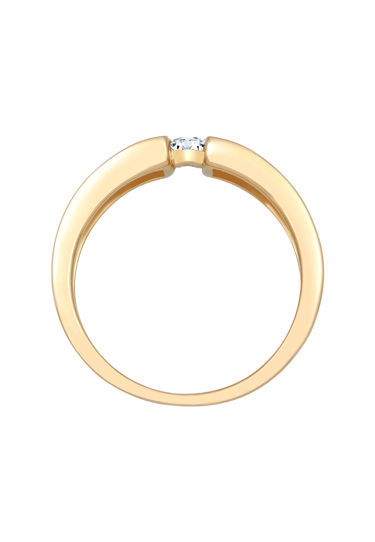 Elli DIAMONDS Verlobungsring »Ring Diamant Weiß Brillantschliff (0.14 ct) 585 Gelbgold«