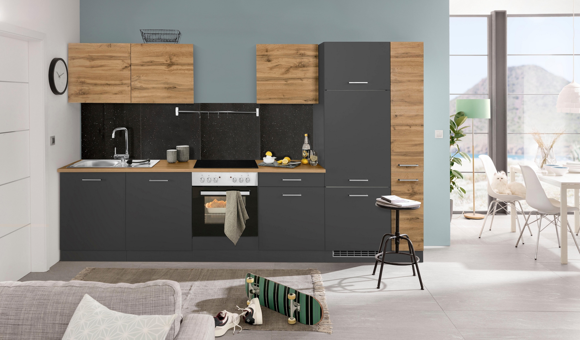 KOCHSTATION Küchenzeile »KS-Kehl«, ohne E-Geräte, Breite 330 cm, für Kühlschrank und Geschirrspüler