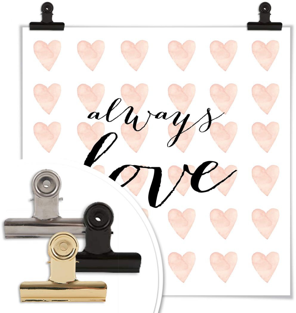 Wall-Art Poster »Schriftzug Liebe Always Love«, Schriftzug, (1 St.),  Poster, Wandbild, Bild, Wandposter kaufen online bei OTTO