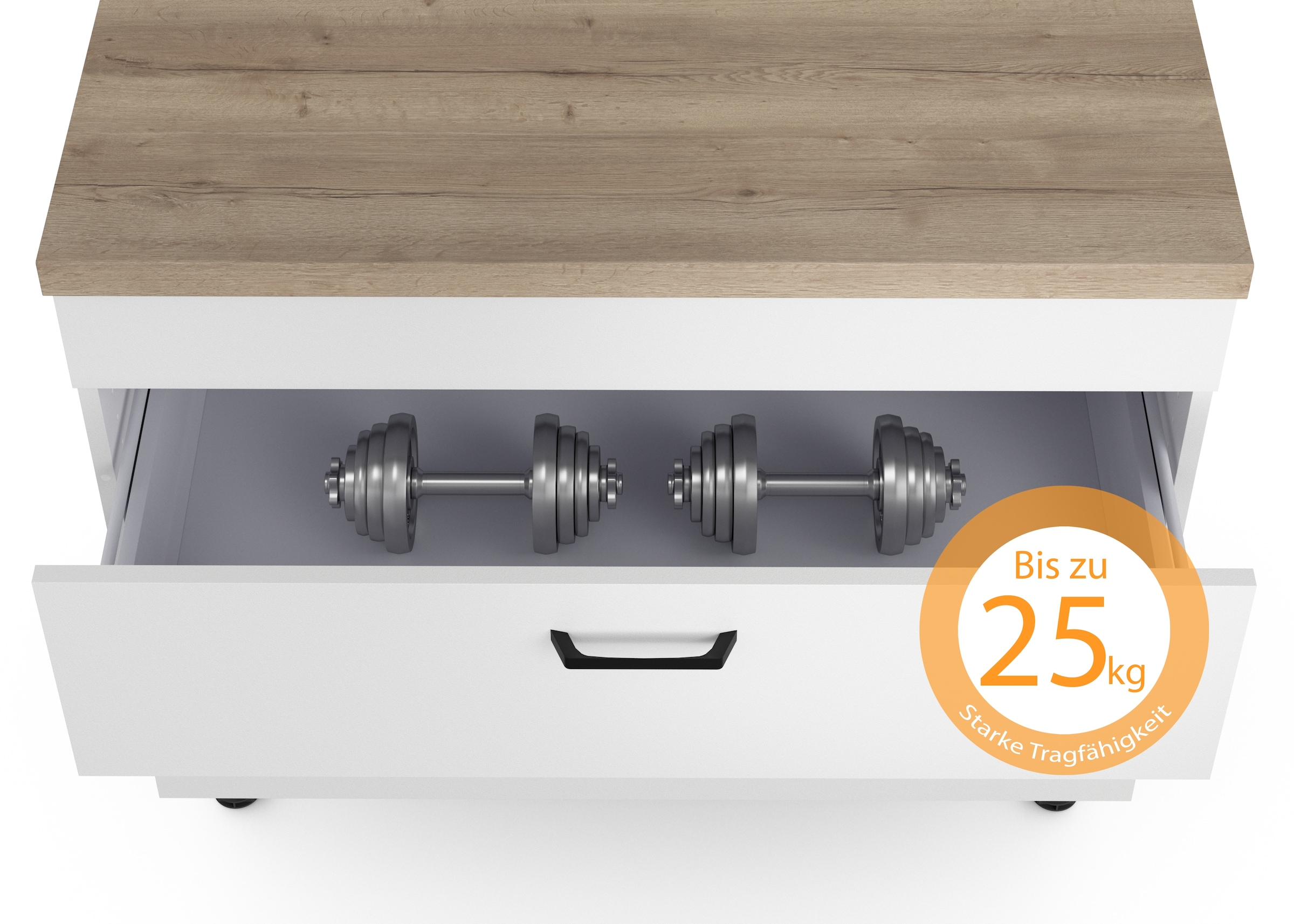 KOCHSTATION Kochfeldumbauschrank »KS-Lucy« Breite 90 cm, mit 2 Auszügen, Soft-Close, höhenverstellbare Füße