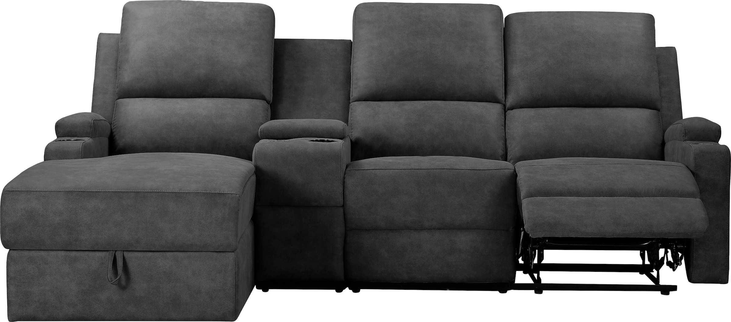 Home affaire Ecksofa »Napori Multimediasofa, 3er Kinosessel XXL, L-Form,«, Kinosofa mit Relaxfunktion, Getränkehalter, Staufach und Staukasten