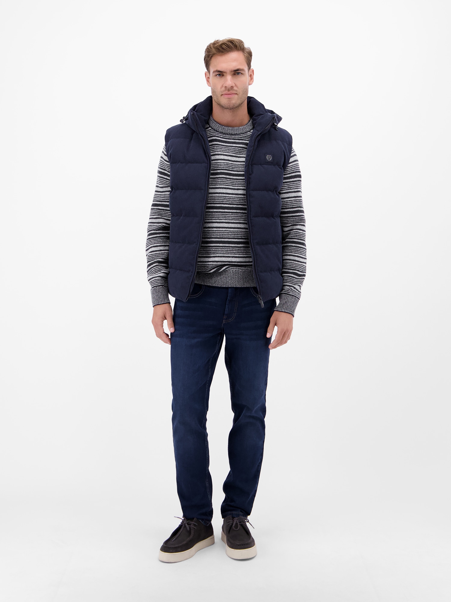 LERROS Strickpullover »Herren Crewneck-Stricker, gestreift«