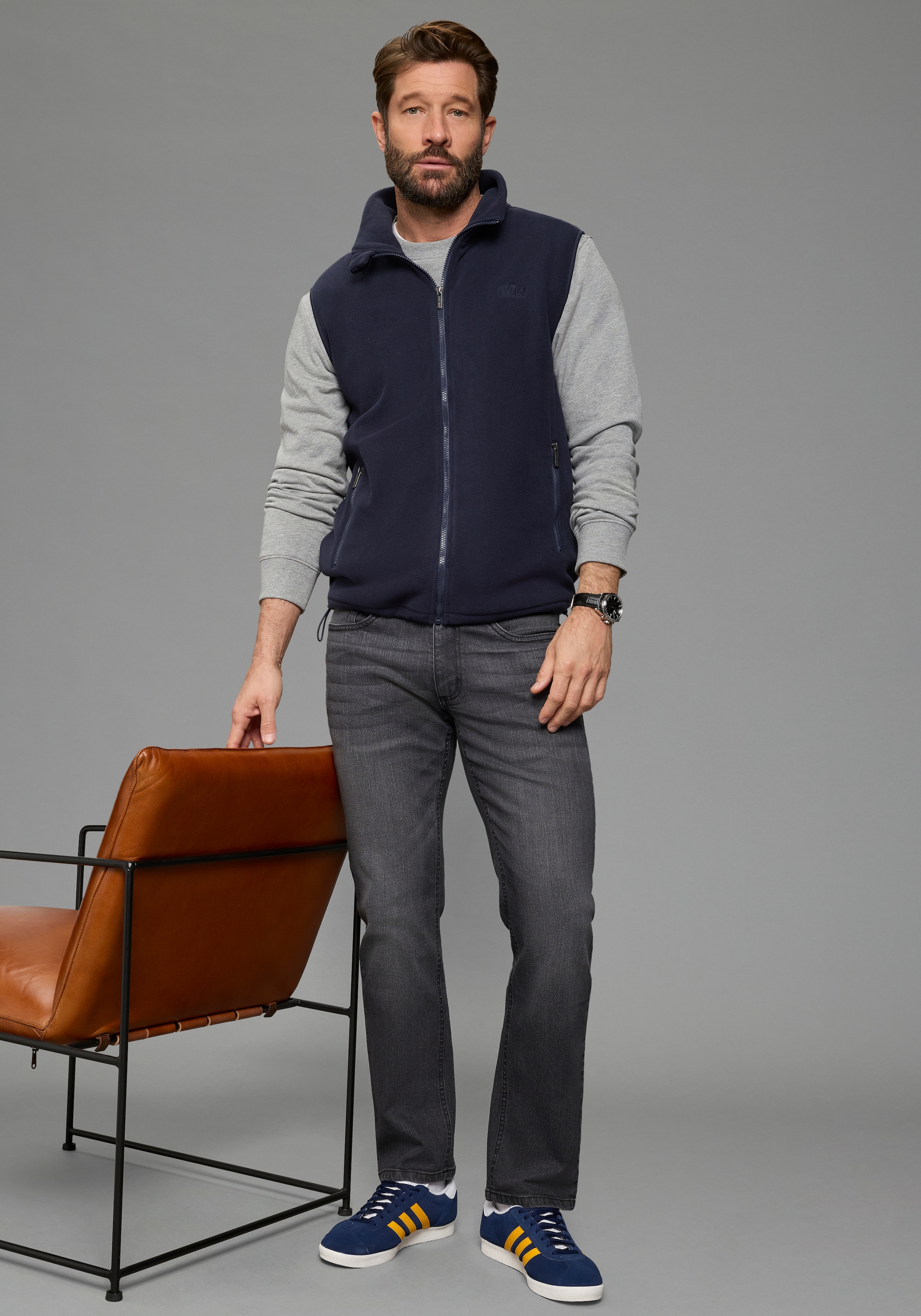 Man's World Fleecejacke aus weichem Fleece-Material, schnell trocknend