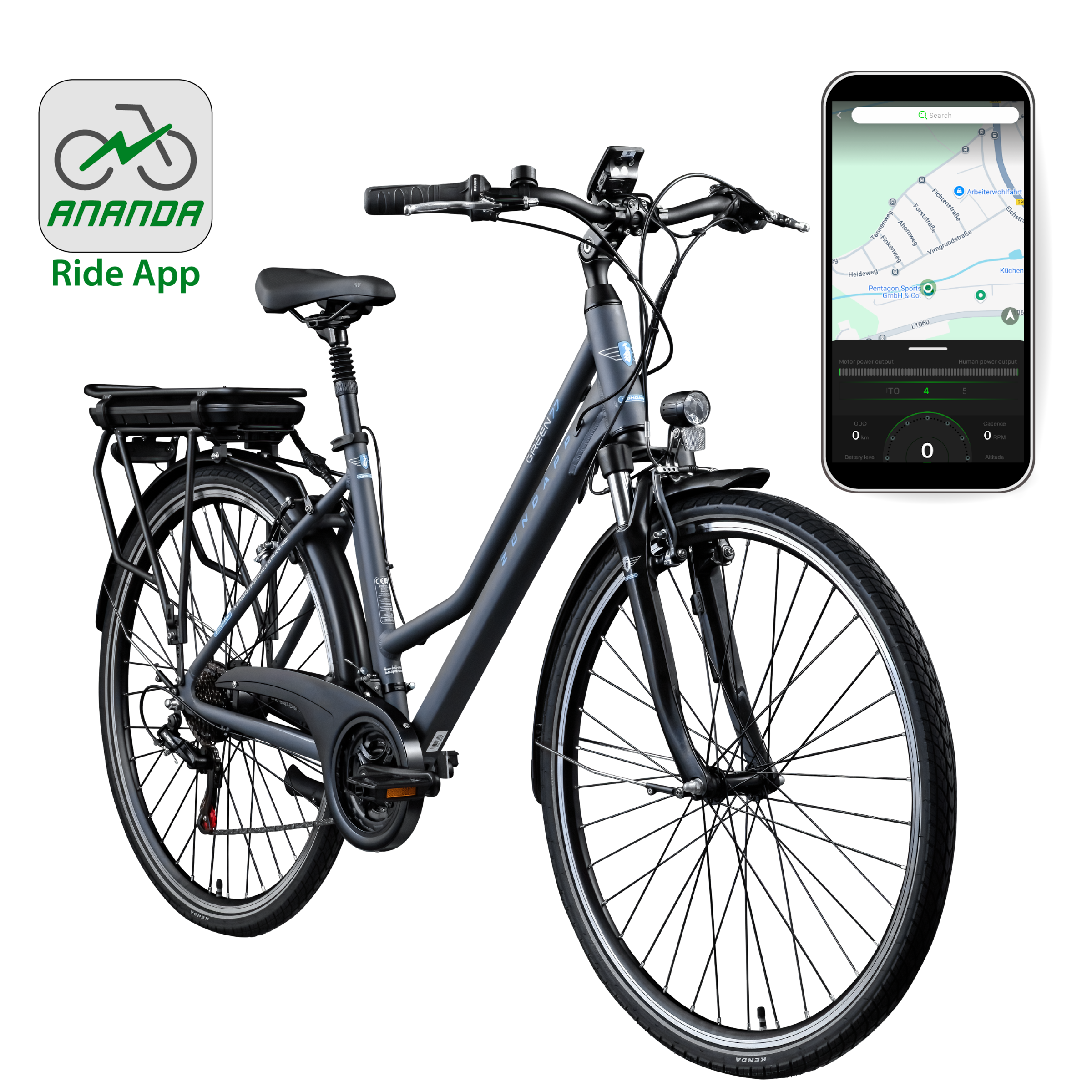Zündapp »Green 7.7 Damen« 21 Gang Shimano Tourney Schaltwerk Kettenschaltung Heckmotor 250 W Pedelec, Elektrofahrrad für Damen