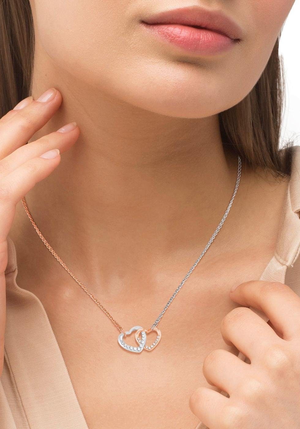 Amor Kette mit Anhänger »Herzen, 2026066«, mit Zirkonia (synth.)