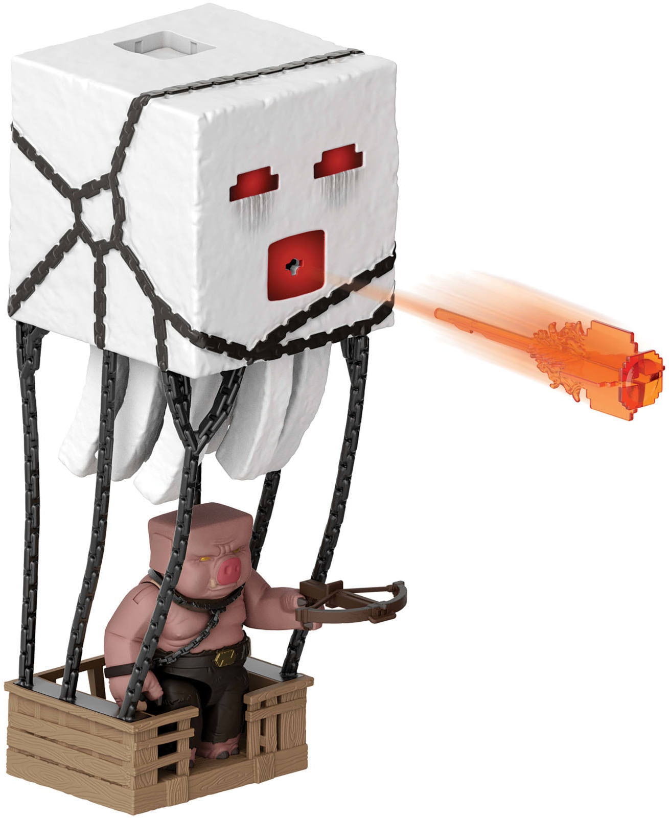Mattel® Actionfigur »Minecraft Ghast mit Feuerattacke«, (Set), mit Lichteffekten, Geräusche und mehr