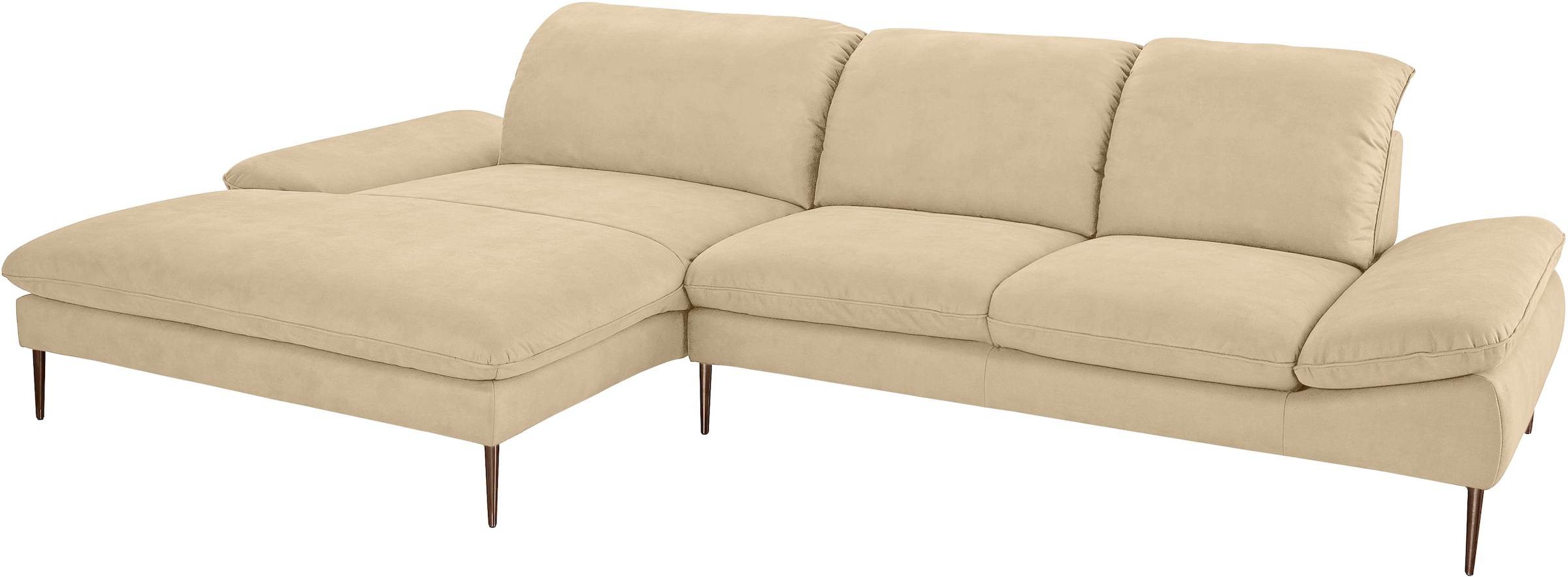 W.SCHILLIG Ecksofa »enjoy&MORE, Designsofa, bequem, elegant und zeitlos, L-Form«, Sitztiefenverstellung, Füße bronze pulverbeschichtet, Breite 340 cm