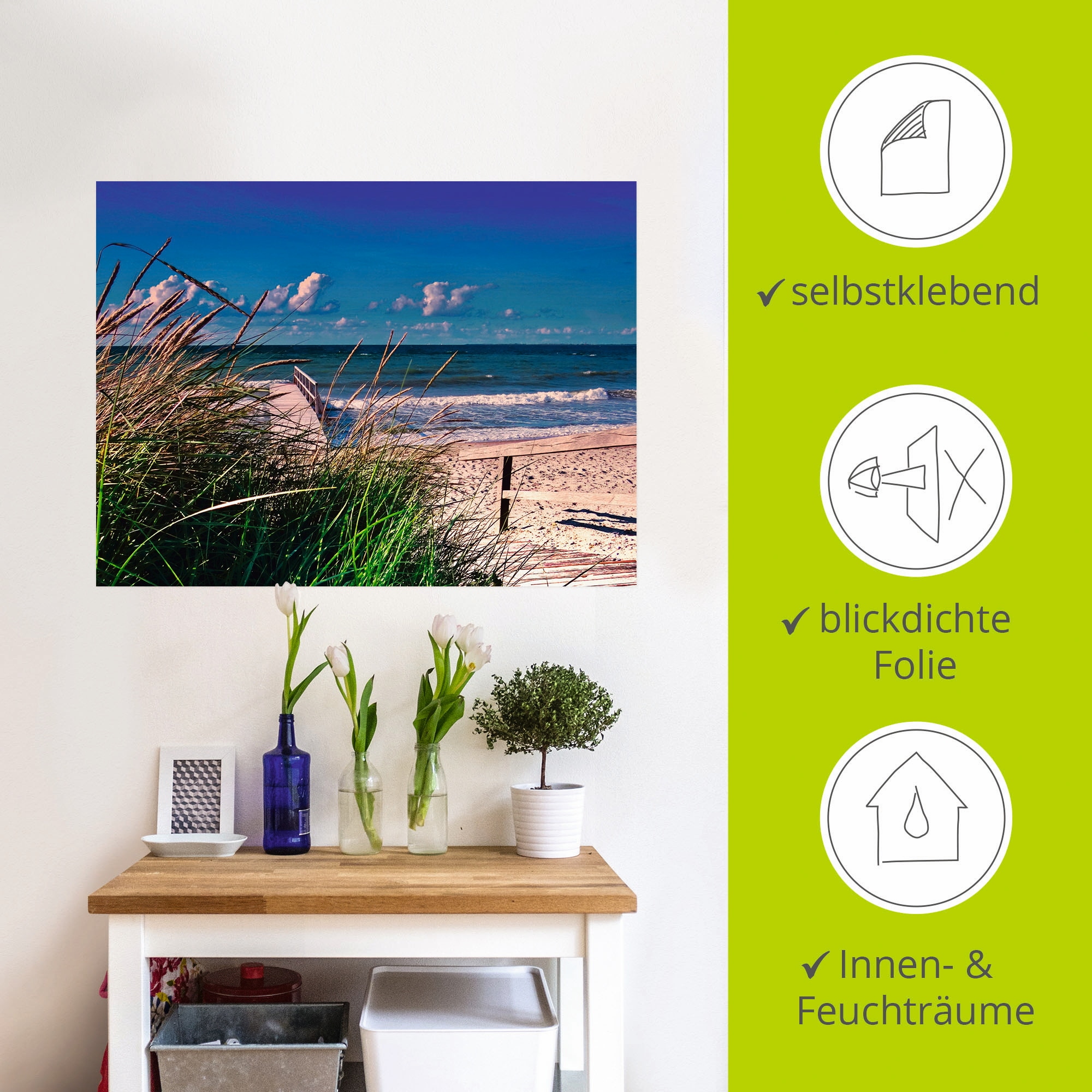 Artland Wandbild »Ostsee Impression Heiligenhafen«, Strand, (1 St.), als Alubild, Outdoorbild, Leinwandbild, Wandaufkleber, versch. Größen