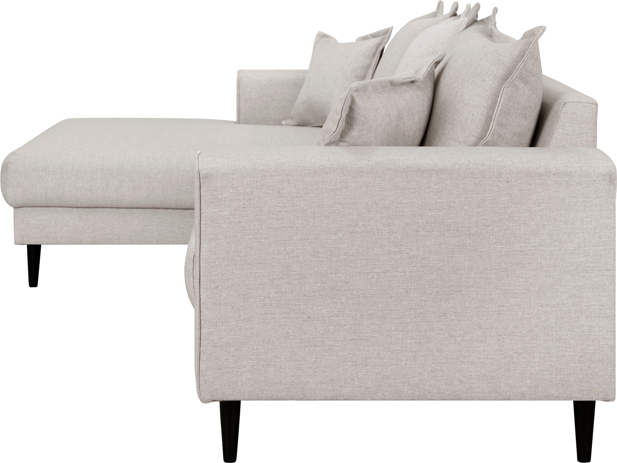 Home affaire Ecksofa »VEYRAS L-Form, hoher Sitzkomfort, Maße B/T/H: 230/150/76 cm«, mit Wellenunterfederung, incl. Rückenkissen und Zierkissen
