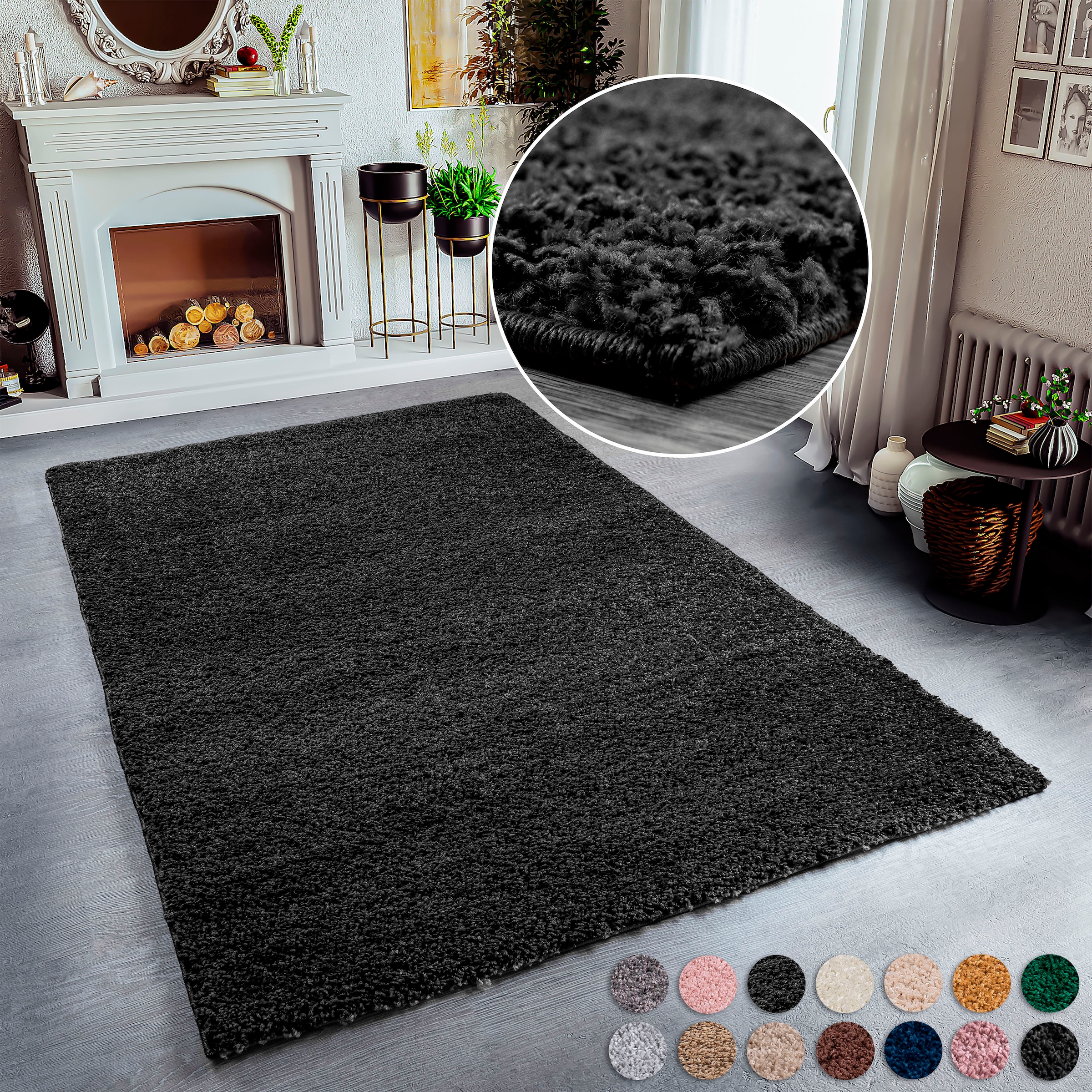 Home affaire Hochflor-Teppich »Shaggy 30«, rechteckig, 30 mm Höhe, Teppich, Uni Farben, besonders weich und kuschelig