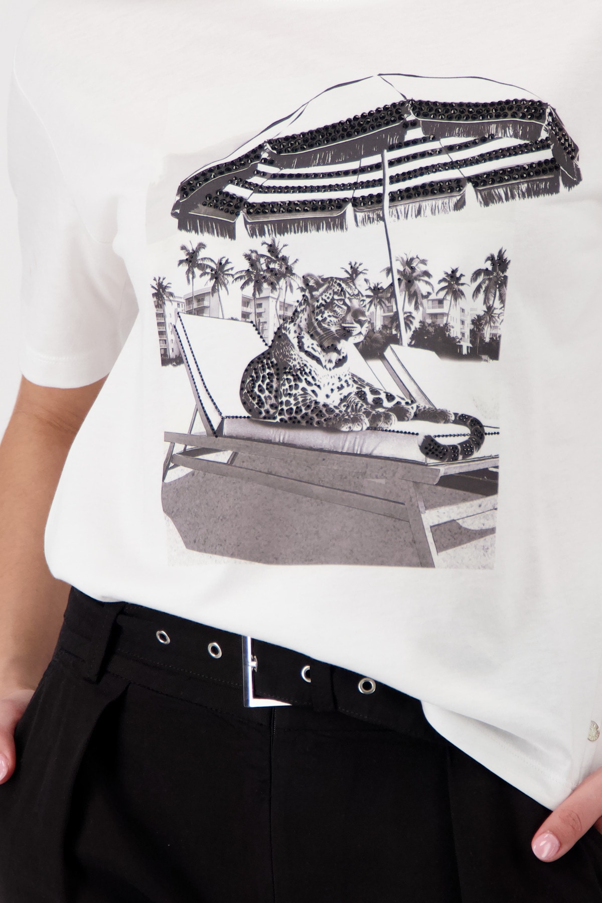 Monari T-Shirt Regular fit mit Leopardenprint